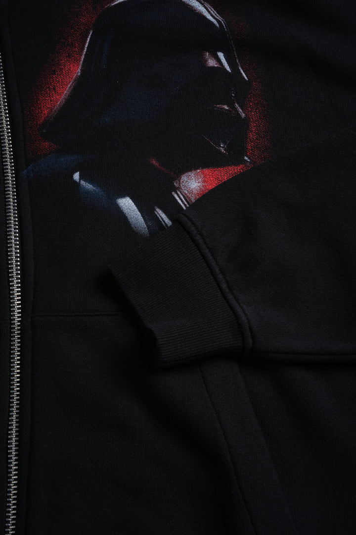 Turn Dark Vex Double Zip Hoodie in Black