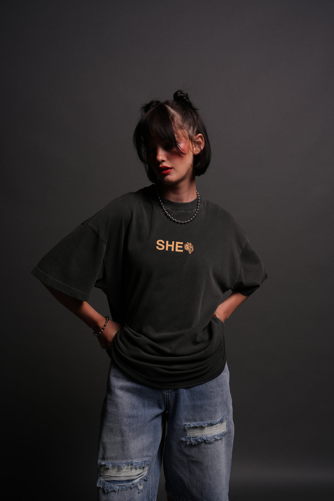 Wolf Head "Pump Cover" Tee in Wolf Gray