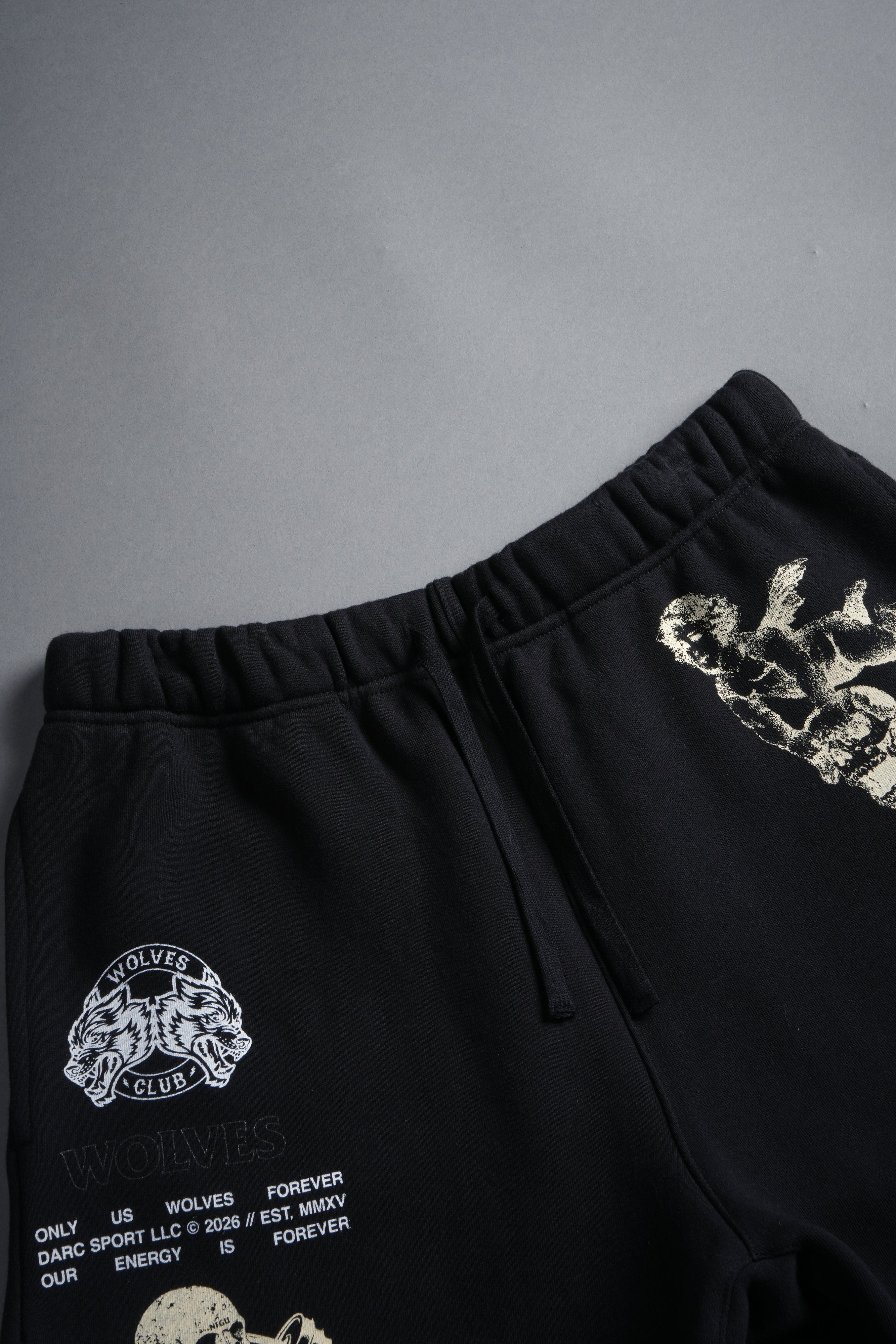 Hollow Virtue Post Lounge Sweat Shorts in Black