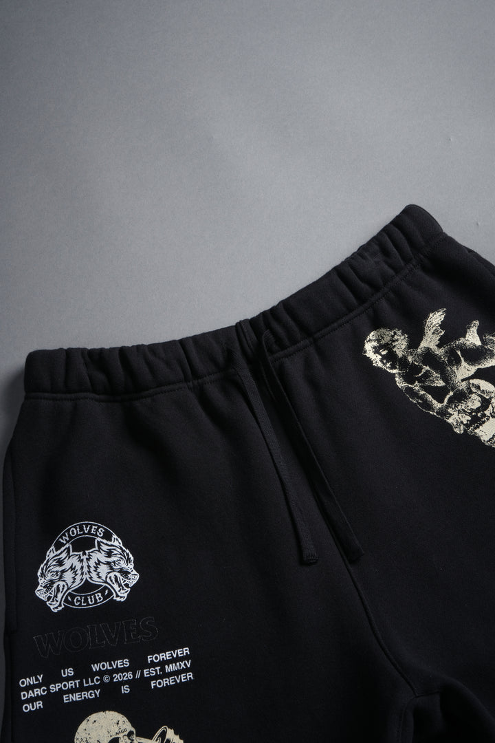 Hollow Virtue Post Lounge Sweat Shorts in Black