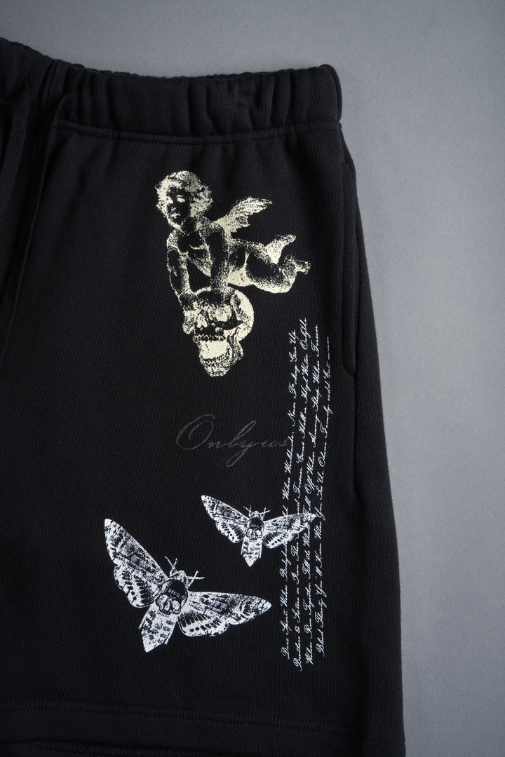 Hollow Virtue Post Lounge Sweat Shorts in Black