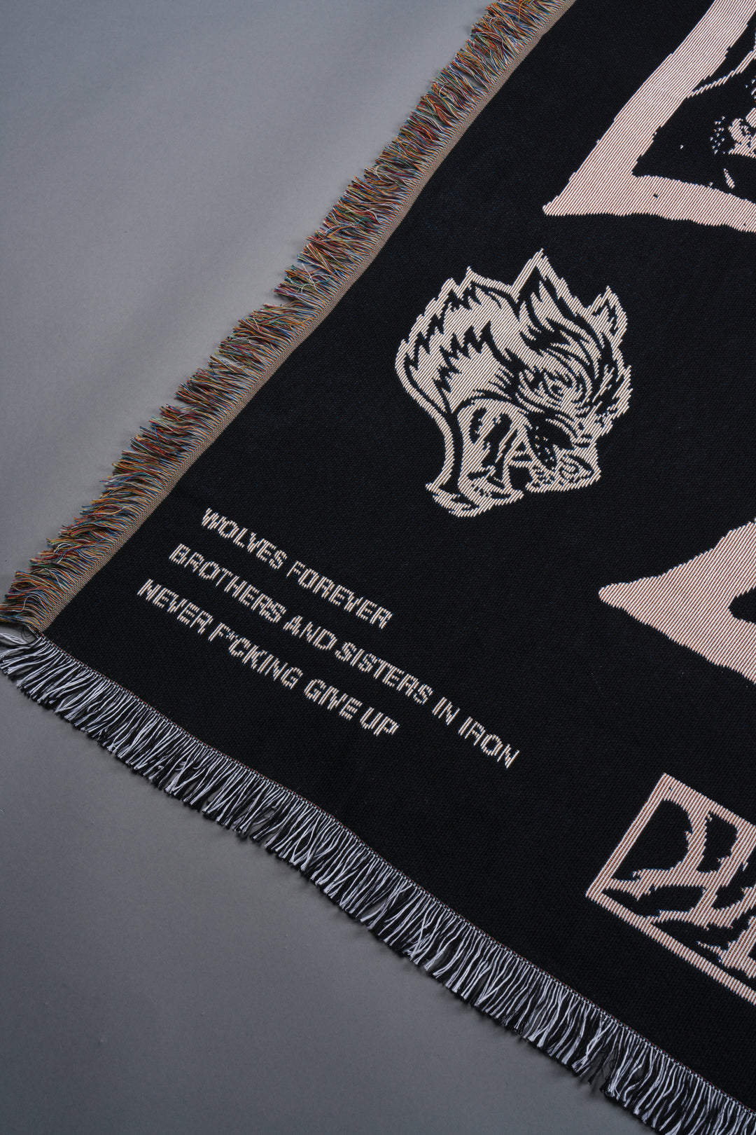 Iron Wolf Pack Tapestry Blanket in Black