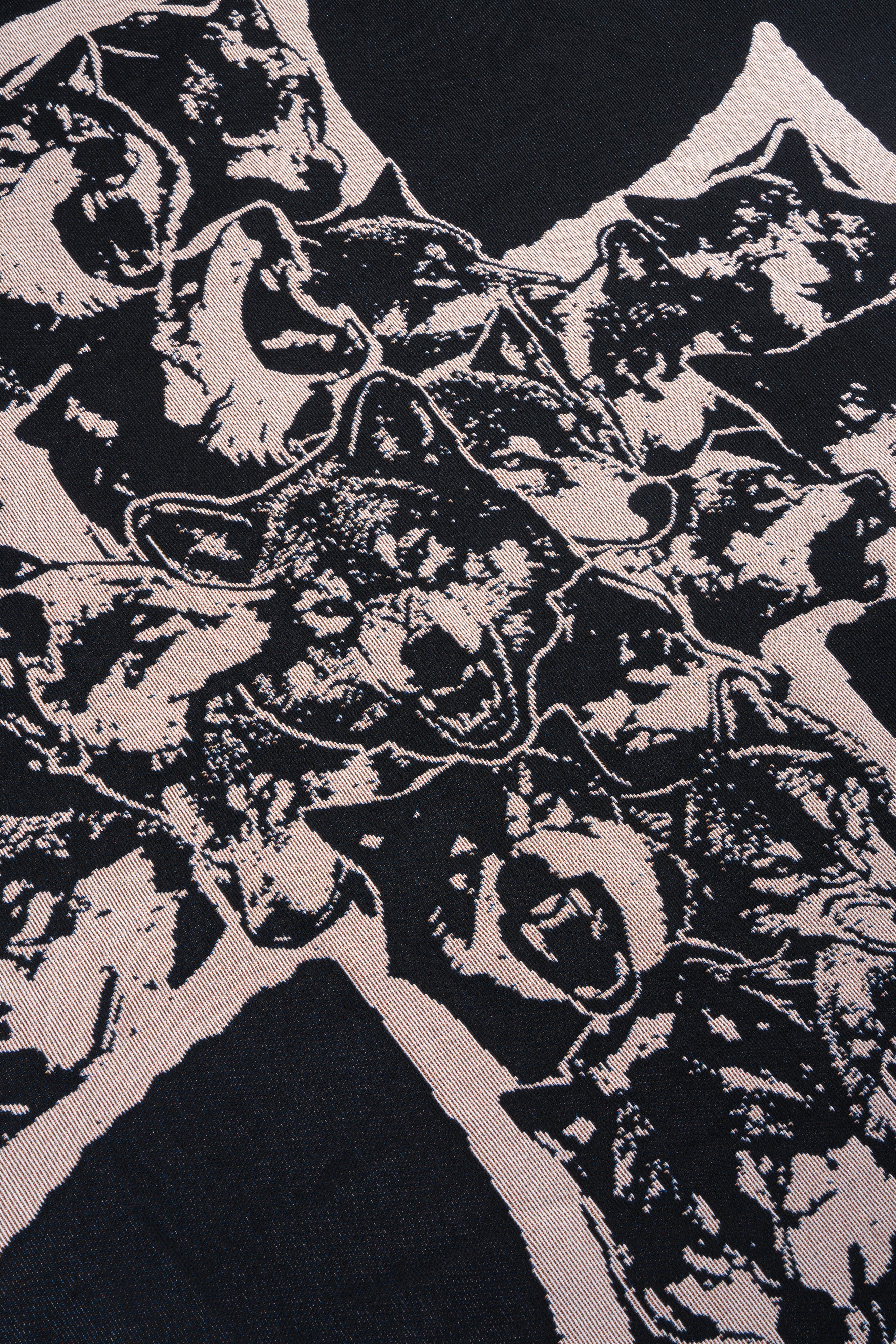 Iron Wolf Pack Tapestry Blanket in Black