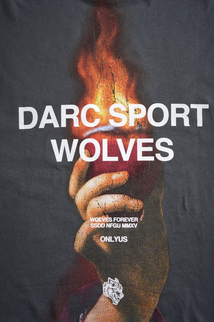 Sangrado Distressed Grunge "Box Cut" Tee in Slate Gray