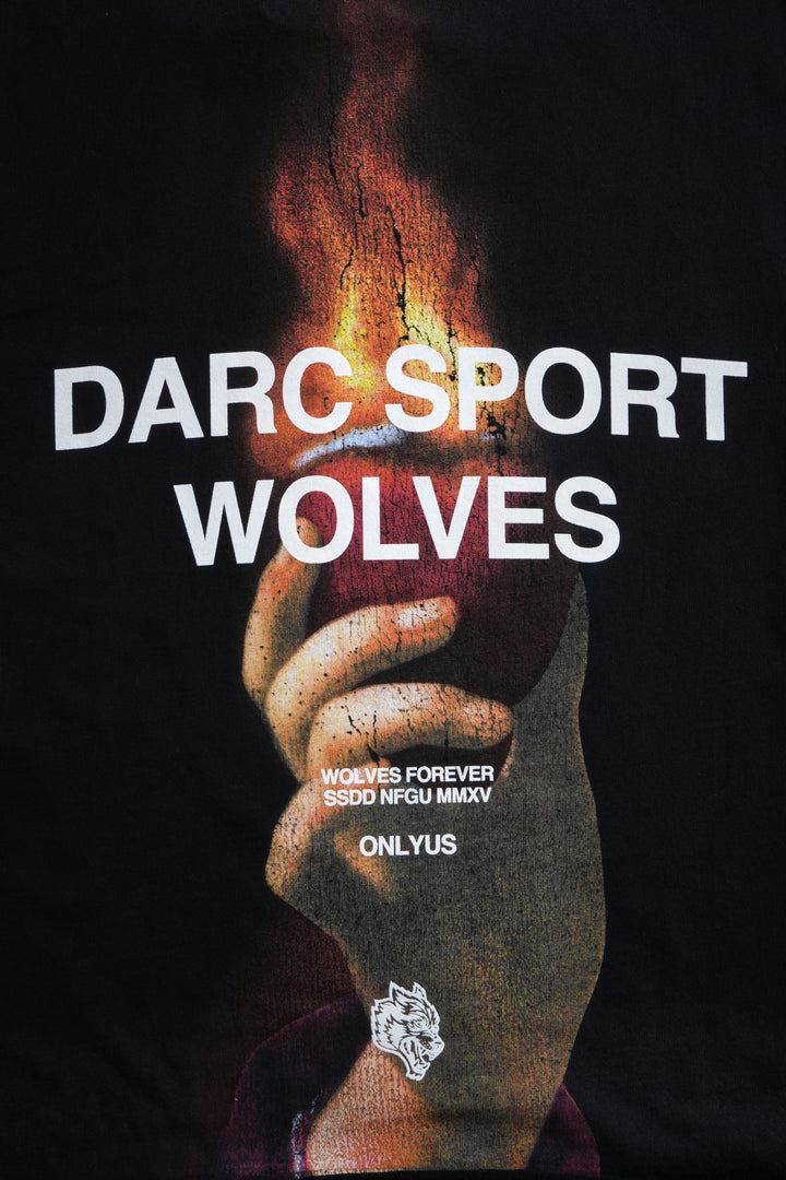 Sangrado Distressed Grunge "Box Cut" Tee in Black Drift Wash