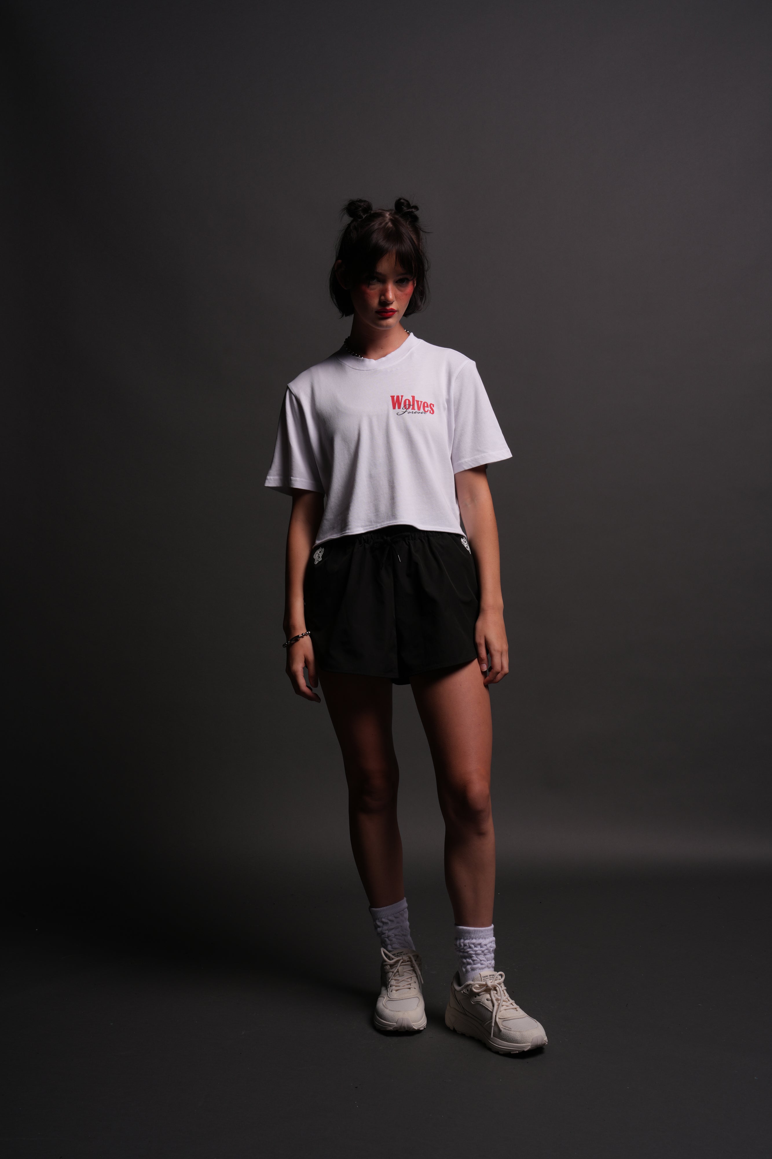 She Wlvs "Premium" (Cropped) Tee in White