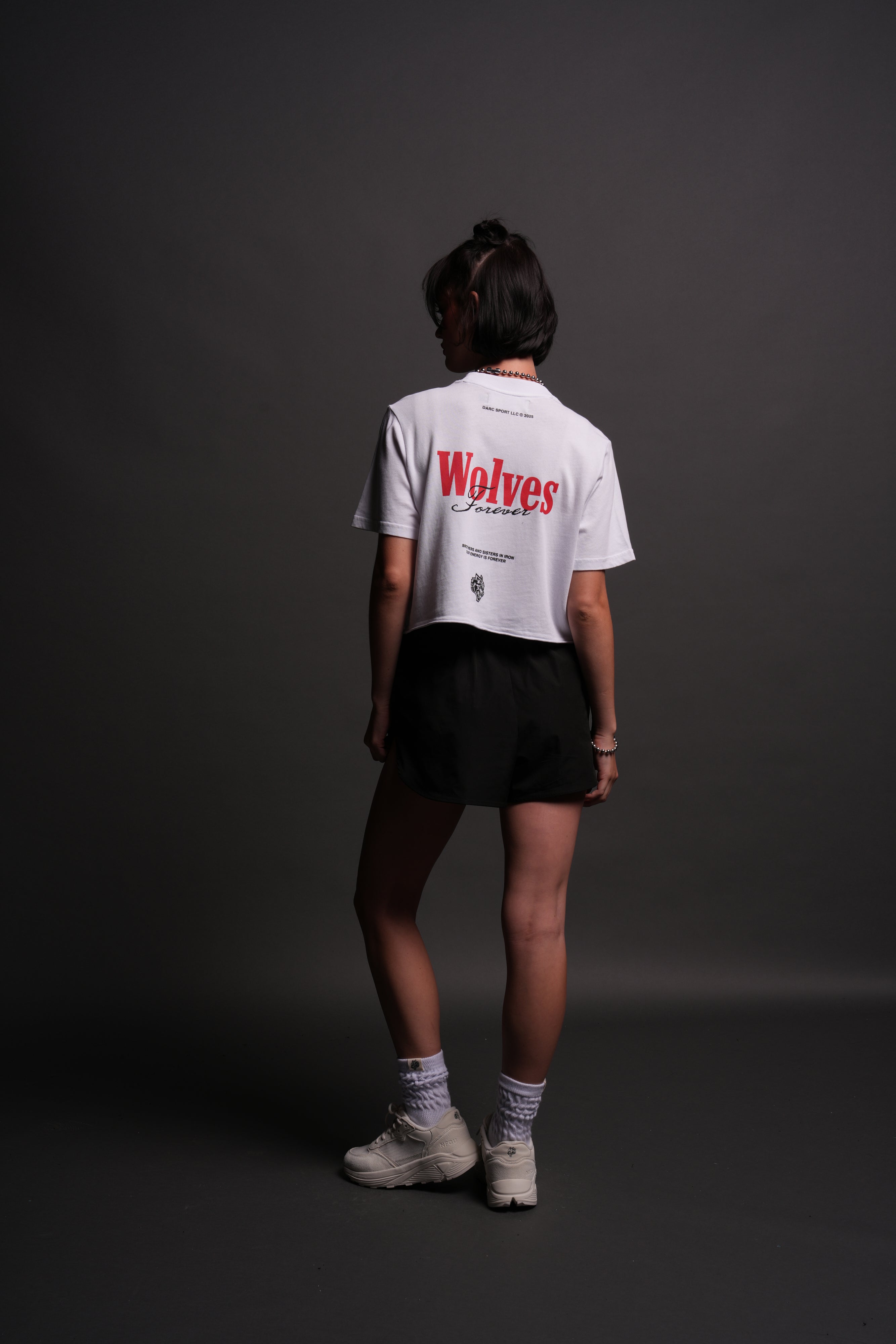 She Wlvs "Premium" (Cropped) Tee in White