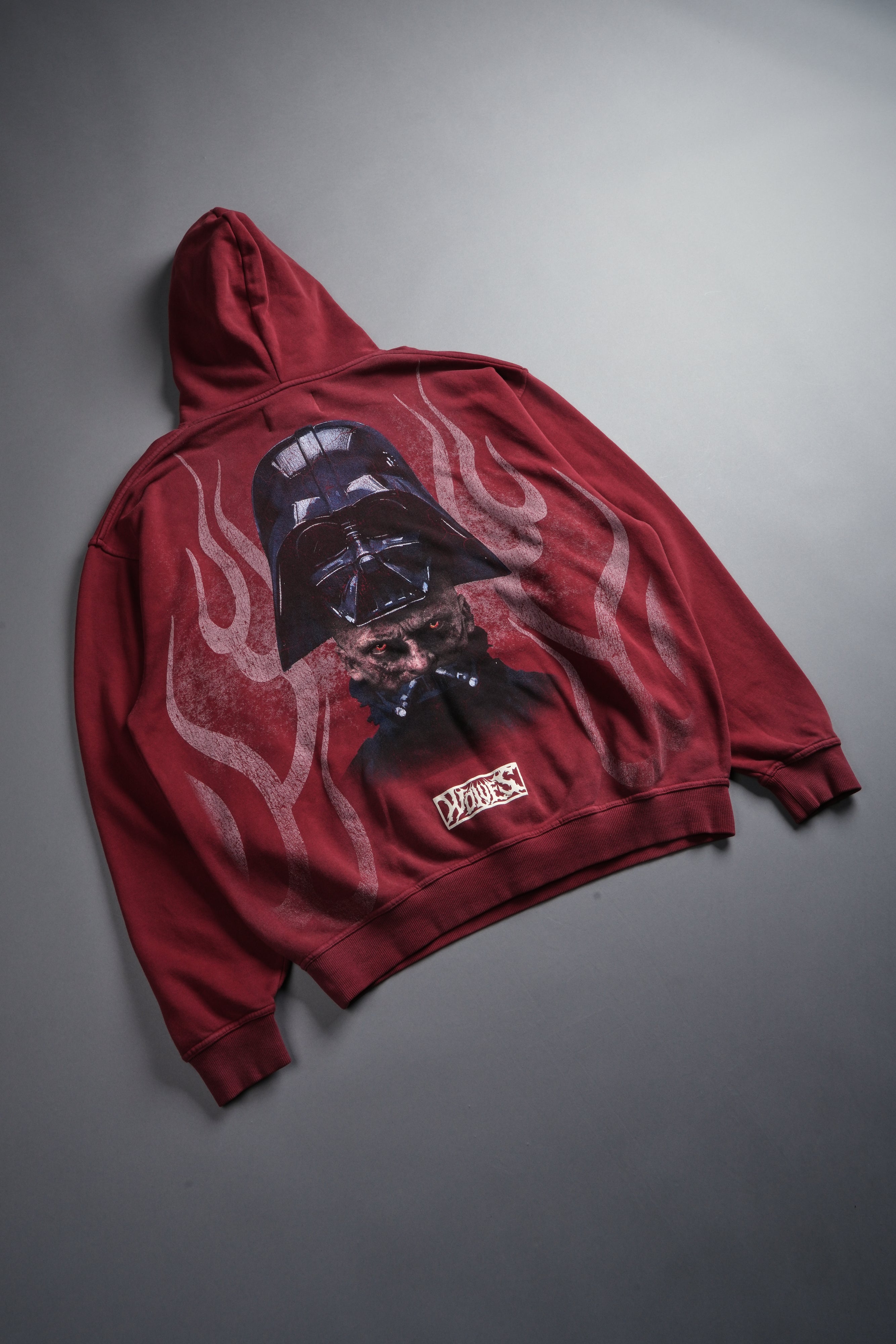 Ashes of the Dark V2 "Pierce" Hoodie in Cherry Red Drift Wash