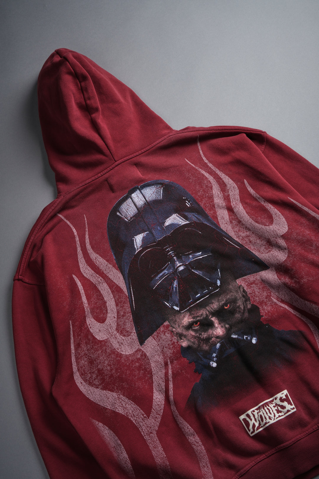 Ashes of the Dark V2 "Pierce" Hoodie in Cherry Red Drift Wash
