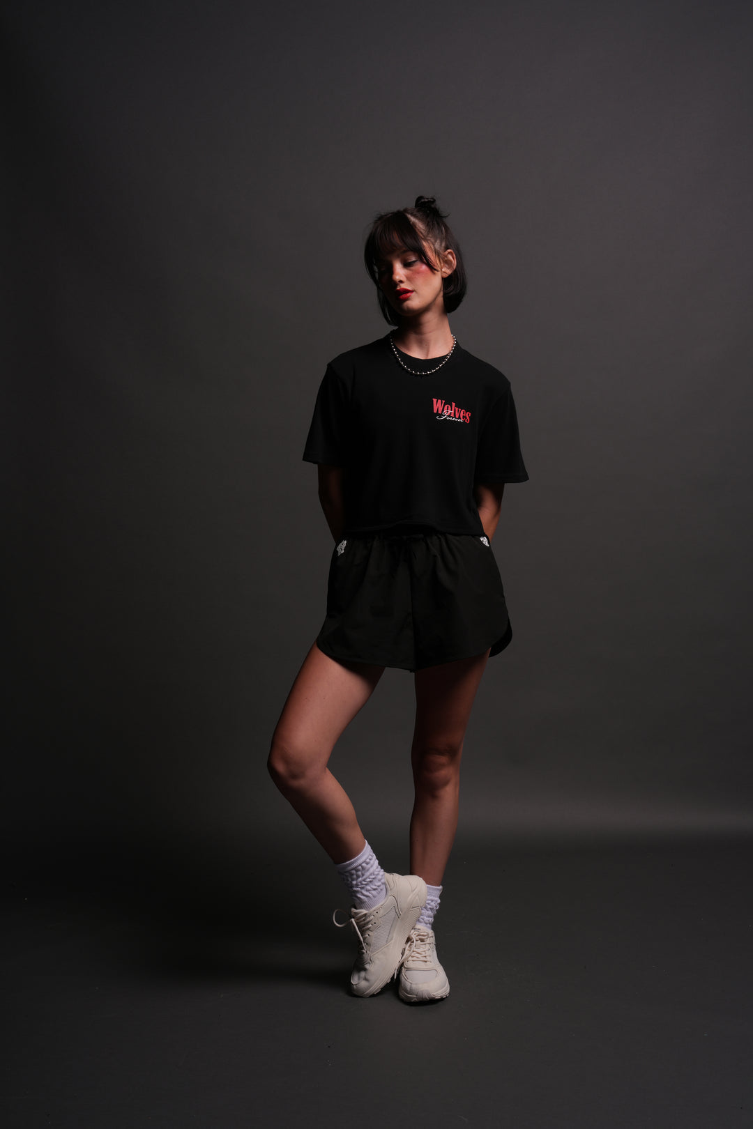 She Wlvs "Premium" (Cropped) Tee in Black