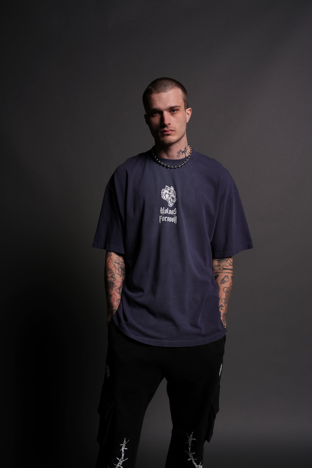 Everlasting "Premium" Oversized Tee in Storm Blue Tonal Sun Fade