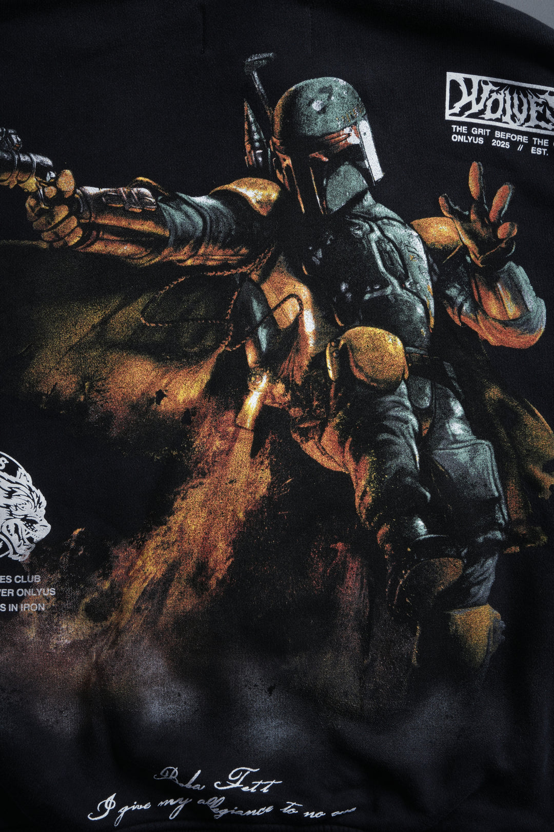 Boba Fett Vex Double Zip Hoodie in Black Drift Wash