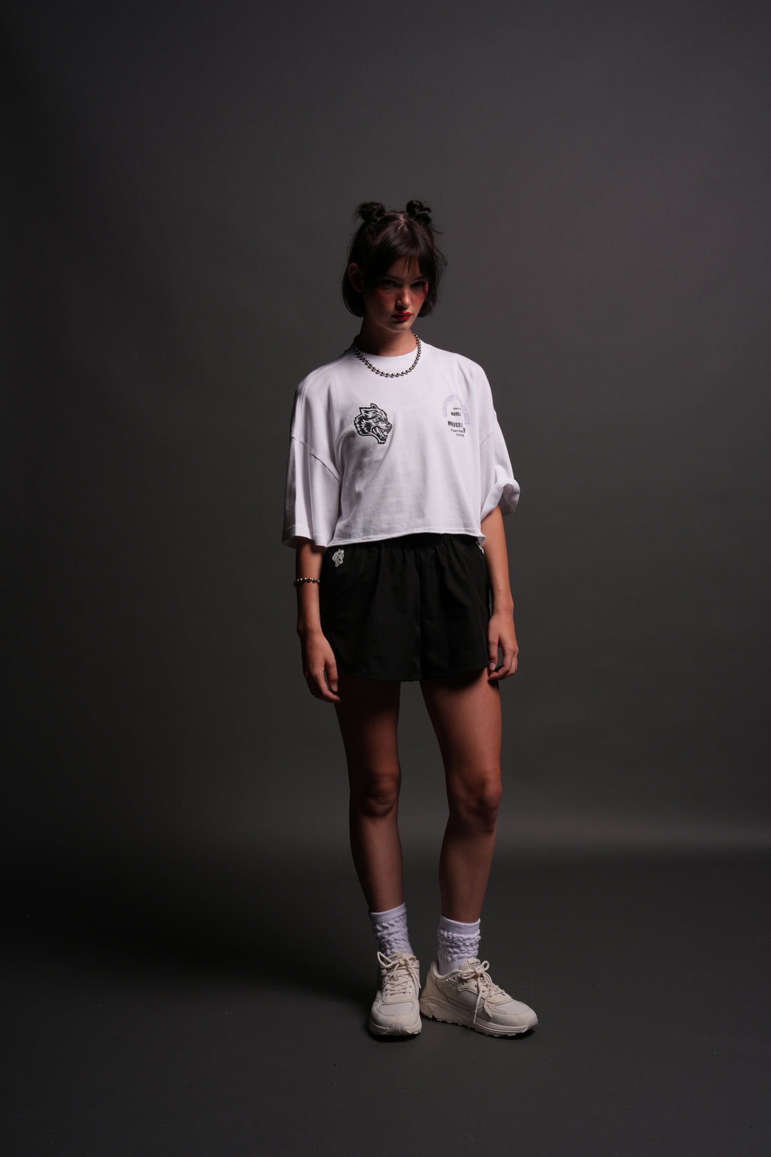 Iron Wolves "Premium" Oversized (Cropped) Tee in White