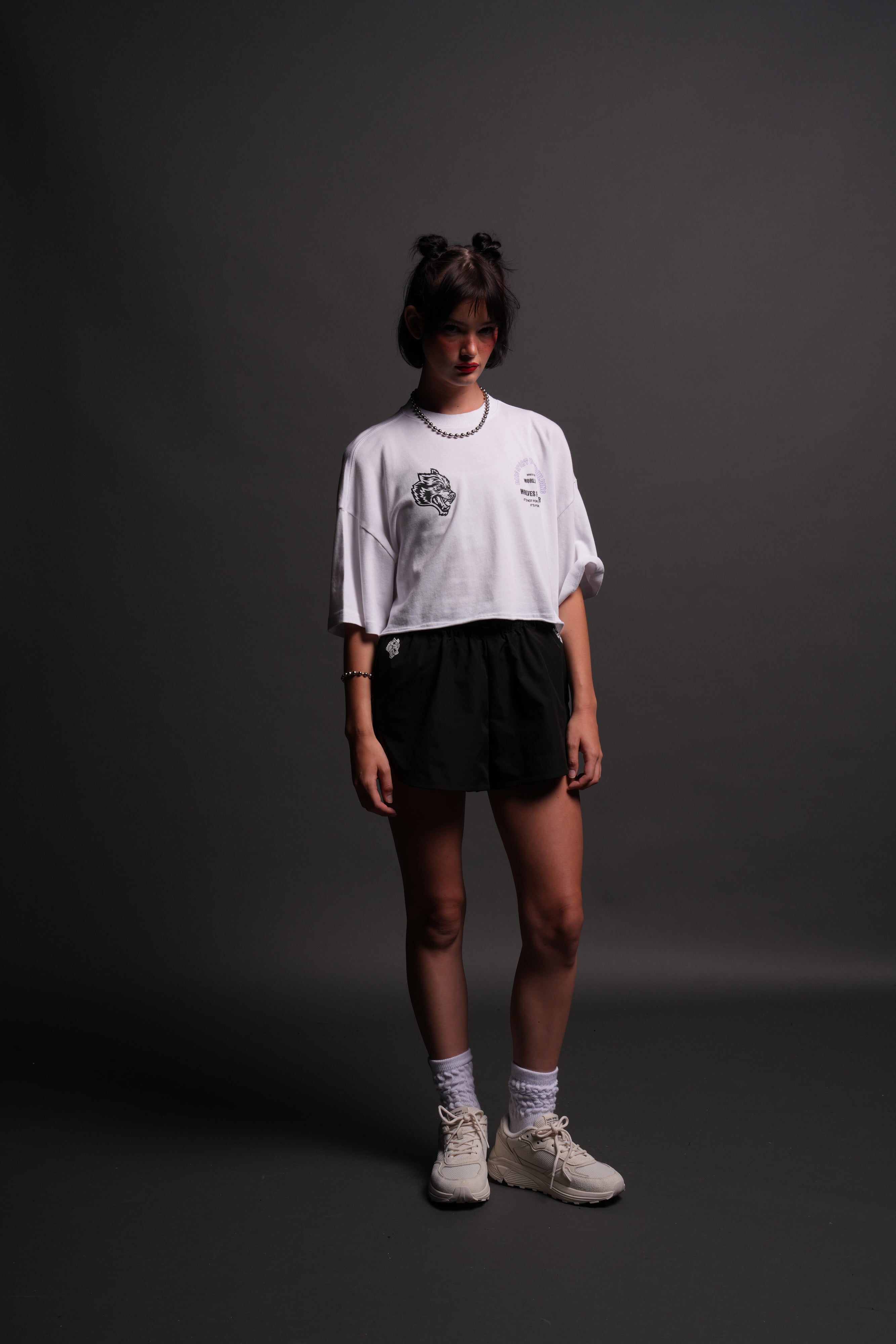 Iron Wolves "Premium" Oversized (Cropped) Tee in White