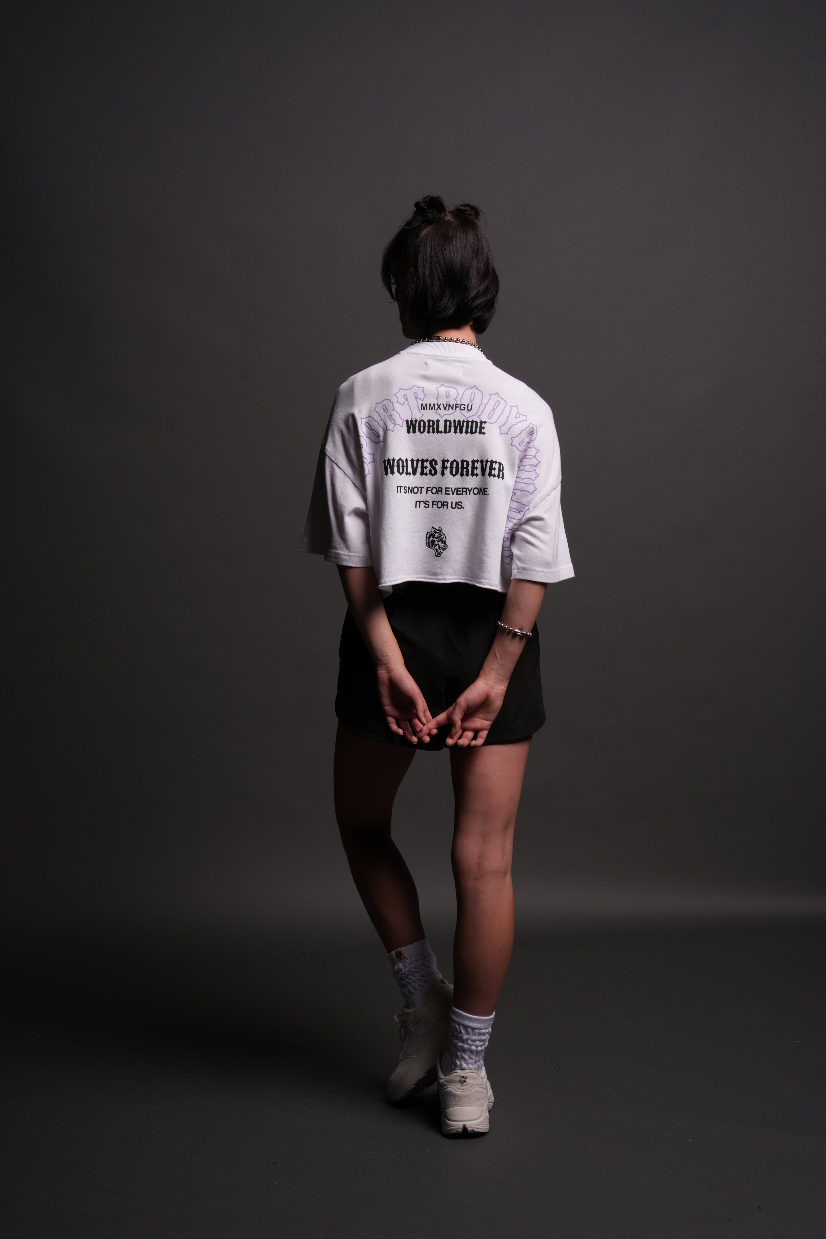 Iron Wolves "Premium" Oversized (Cropped) Tee in White
