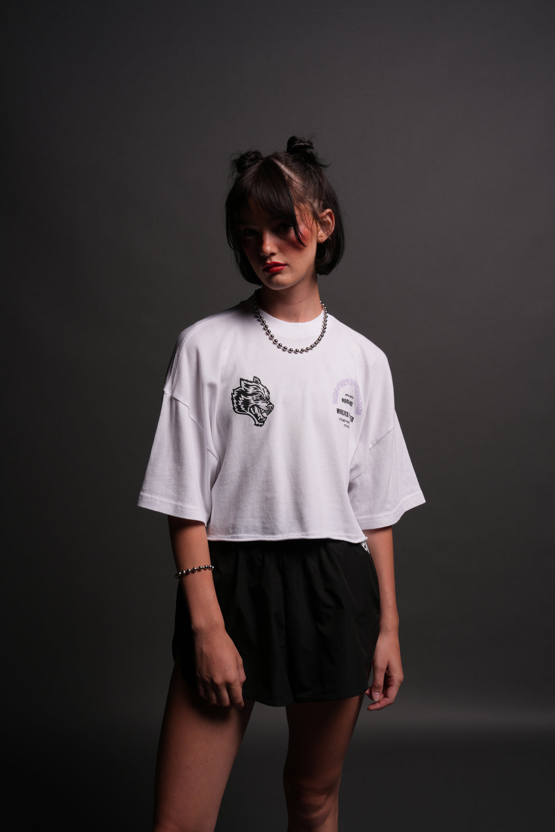 Iron Wolves "Premium" Oversized (Cropped) Tee in White