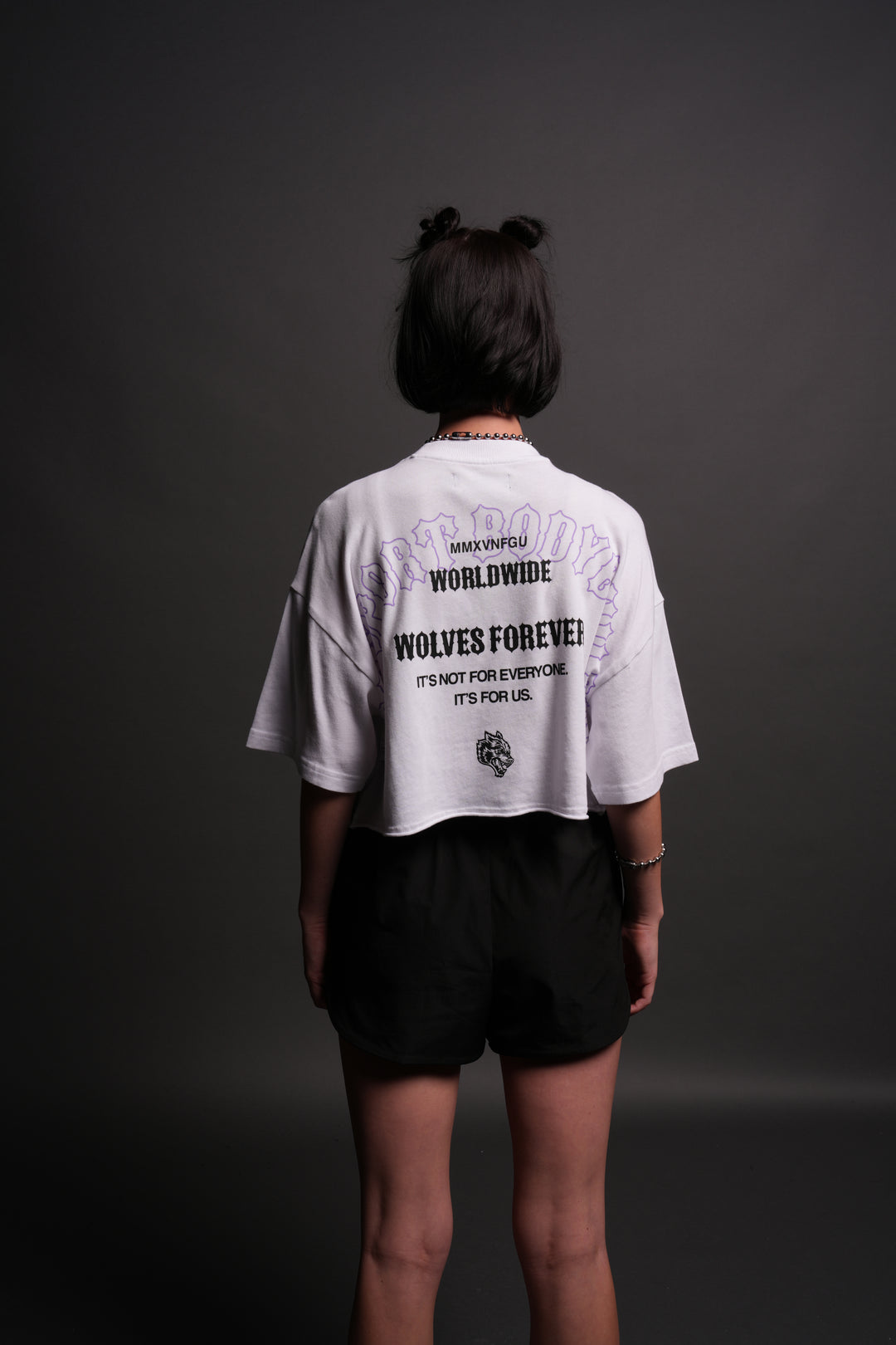 Iron Wolves "Premium" Oversized (Cropped) Tee in White