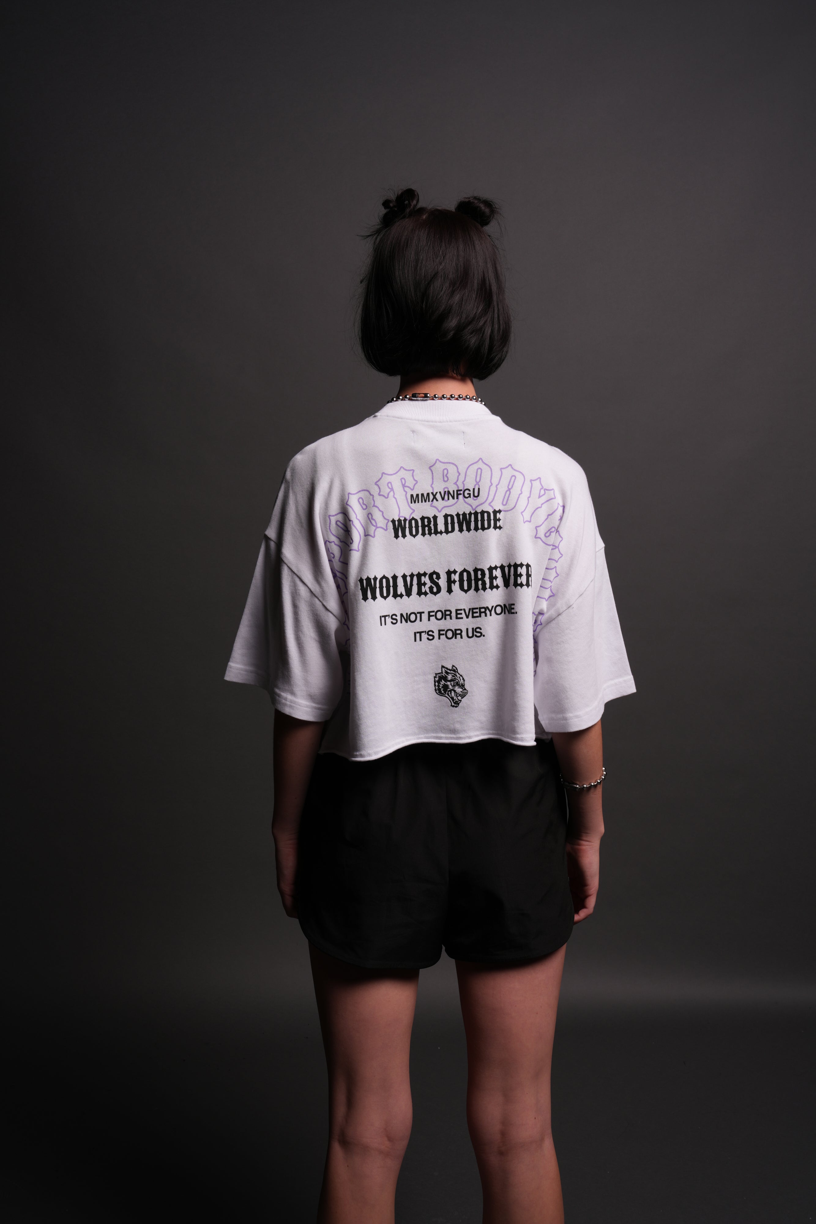 Iron Wolves "Premium" Oversized (Cropped) Tee in White