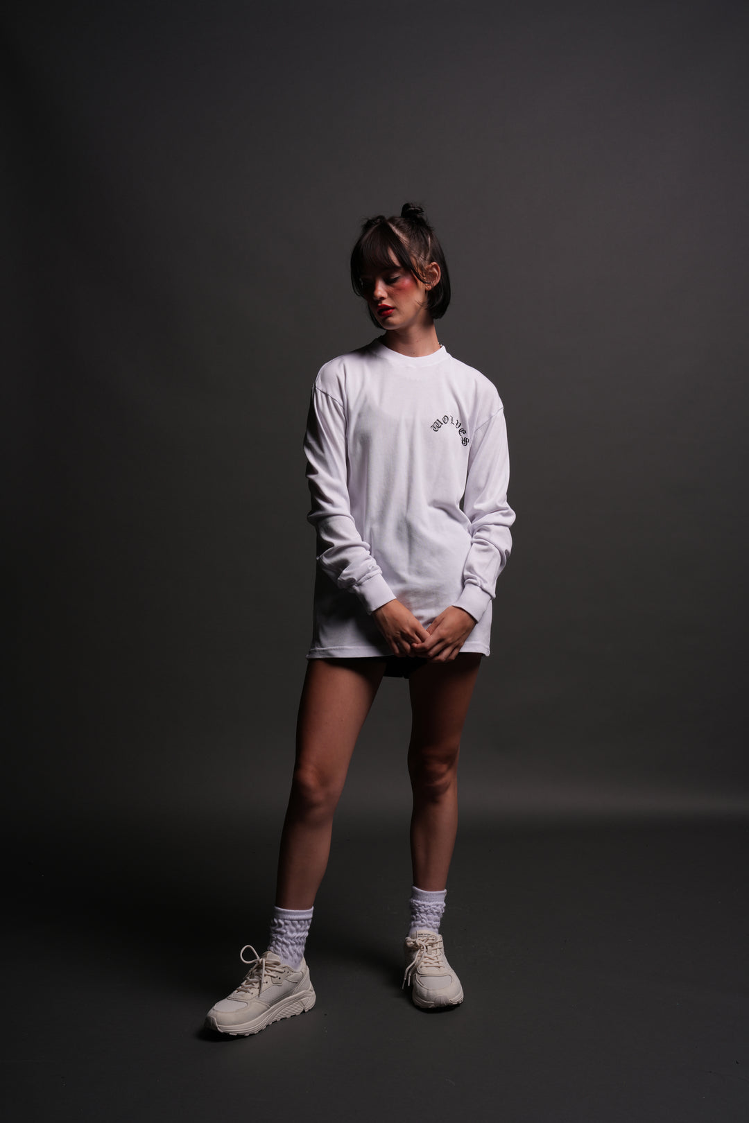 Chopper Wolf "Premium" L/S Tee in White