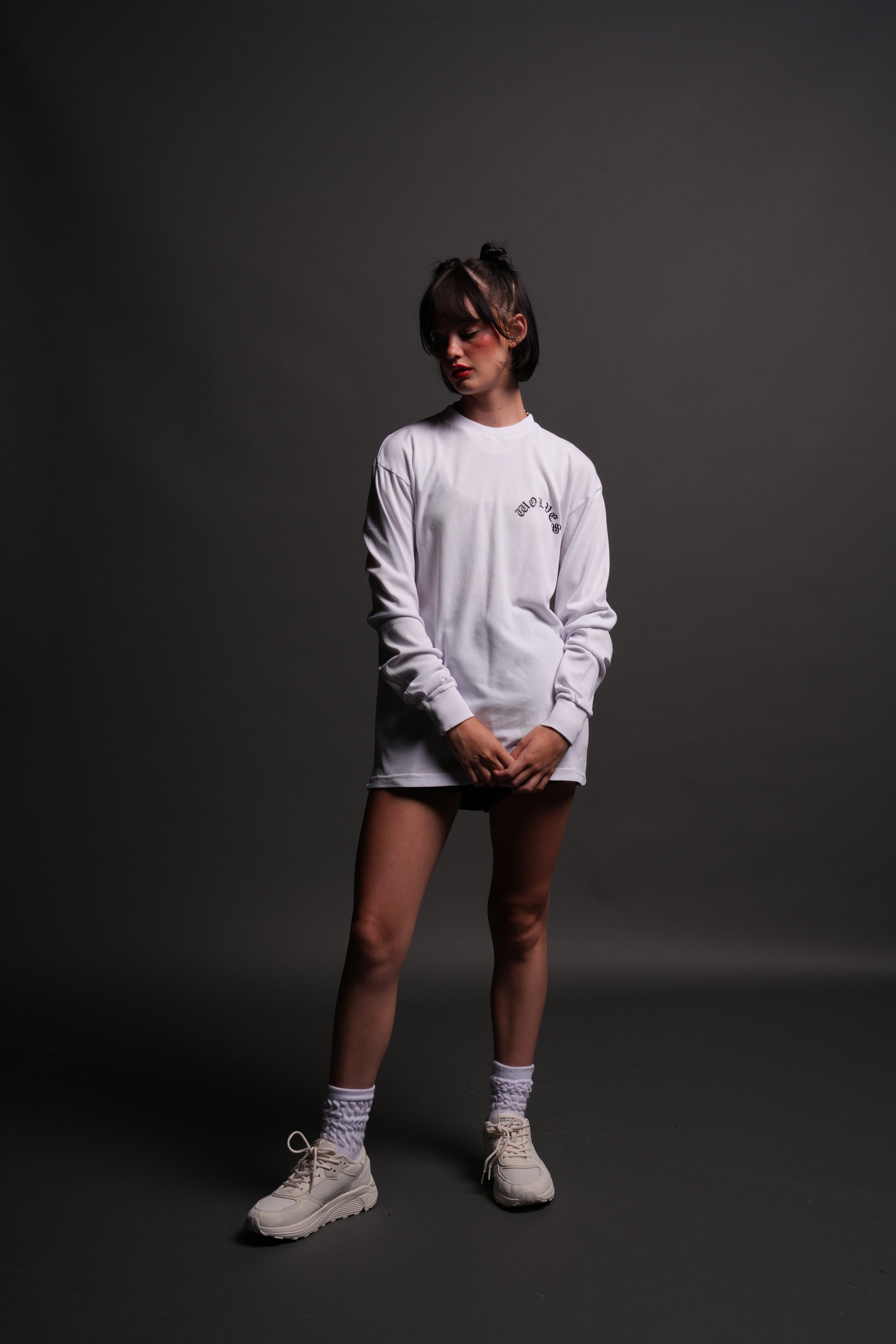 Chopper Wolf "Premium" L/S Tee in White