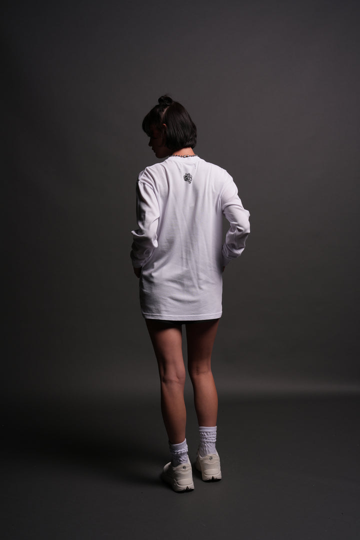 Chopper Wolf "Premium" L/S Tee in White