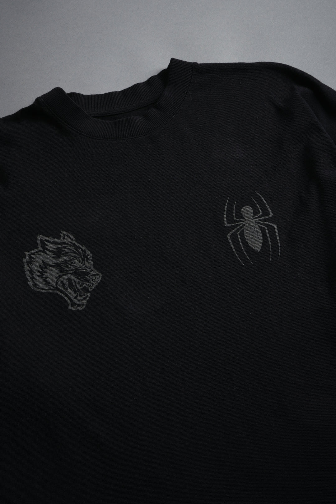 Night Spider Side-By-Side Series Premium Oversized Tee in Black
