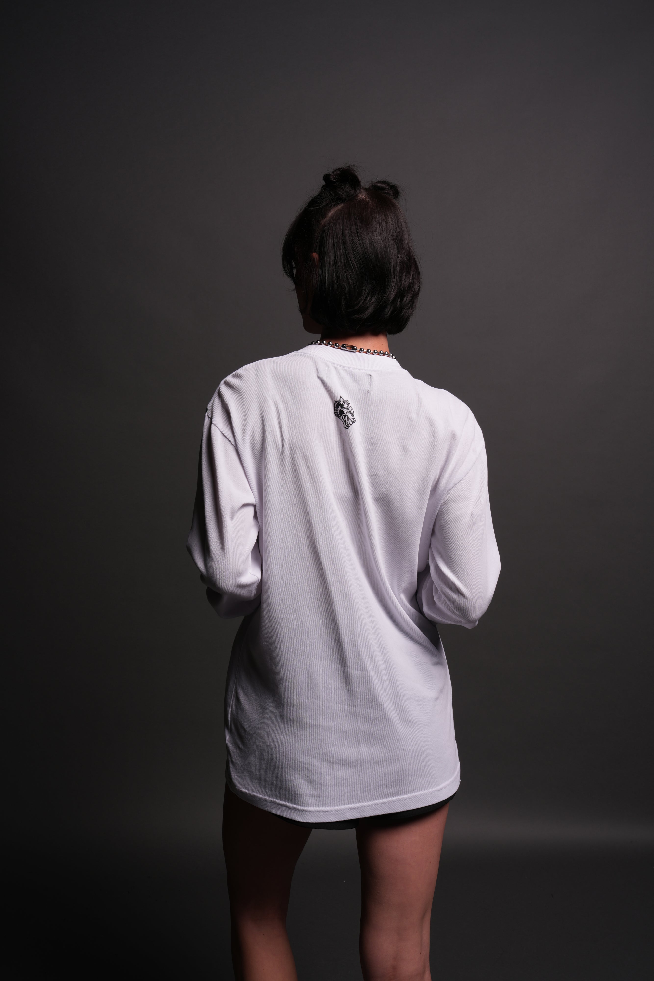 Chopper Wolf "Premium" L/S Tee in White