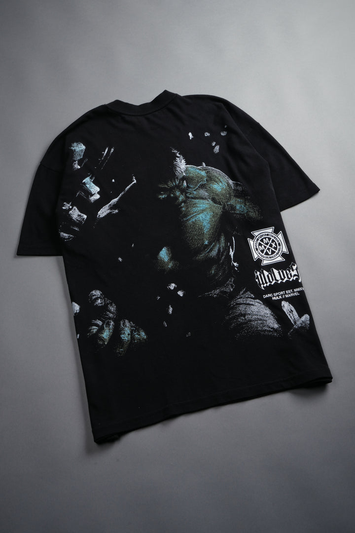 Hulk Clash Side-By-Side Series Premium Oversized Tee in Black