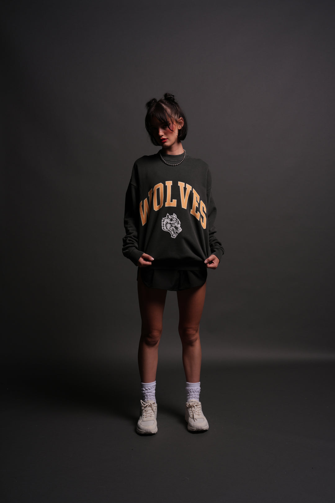 Loyalty London Unisex Crewneck in Wolf Gray/Orange