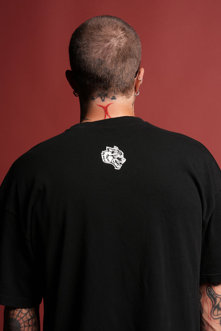 Cat Got Your Tongue Premium Oversized Tee in Black