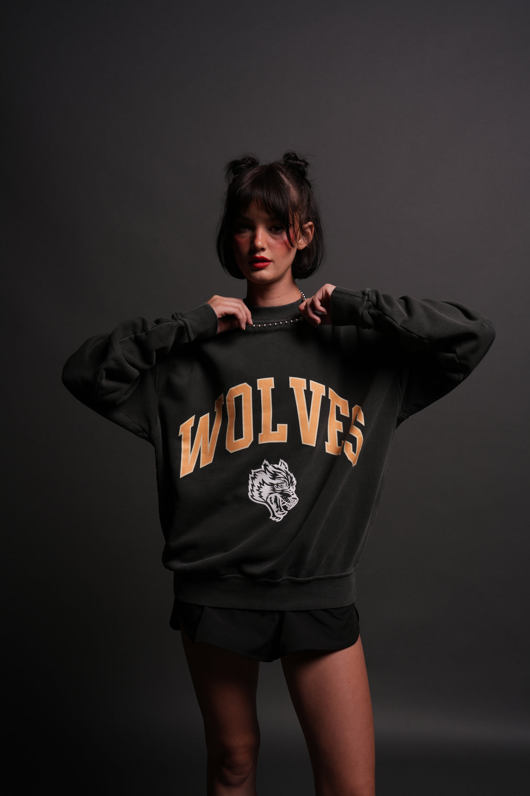 Loyalty London Unisex Crewneck in Wolf Gray/Orange