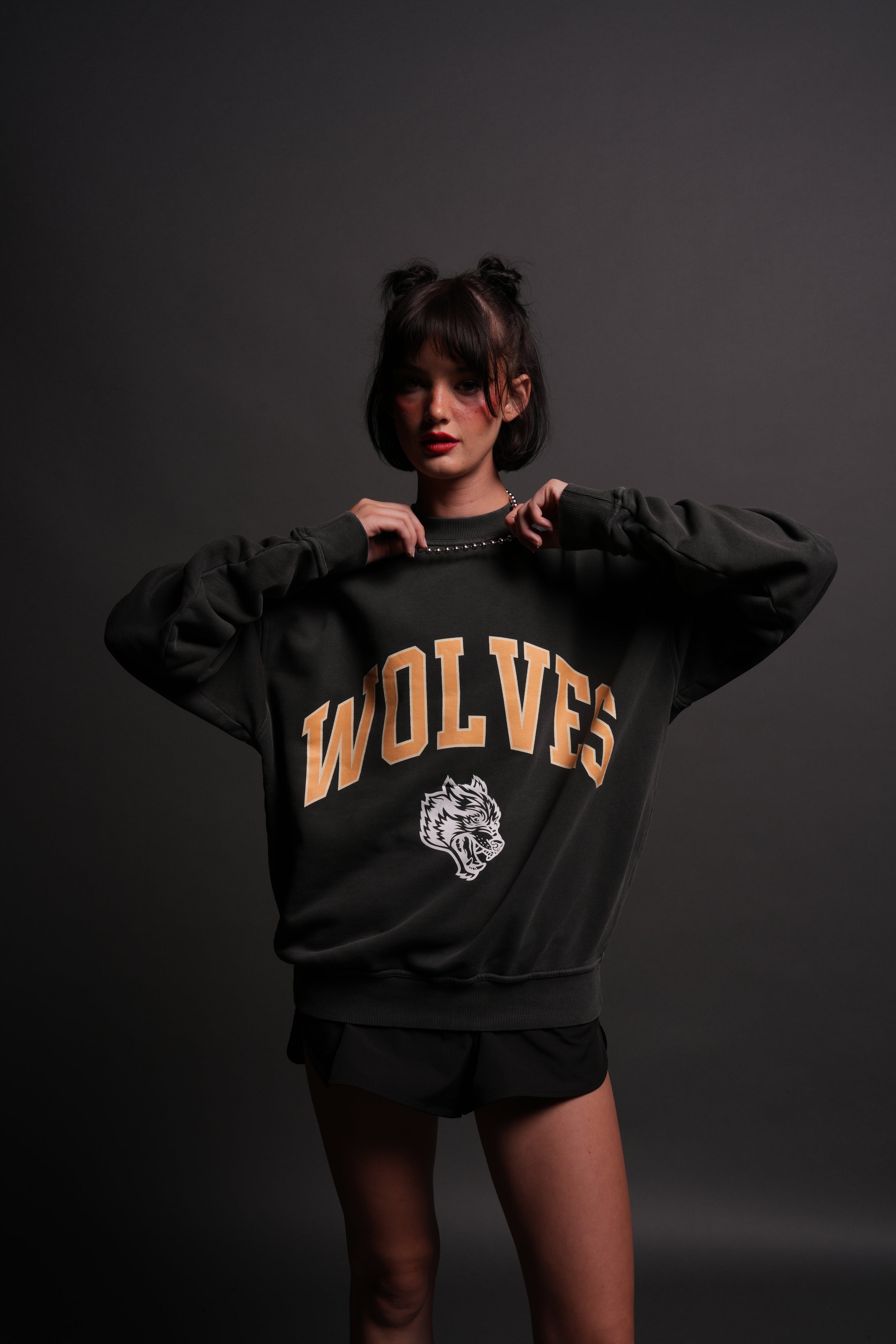 Loyalty London Unisex Crewneck in Wolf Gray/Orange