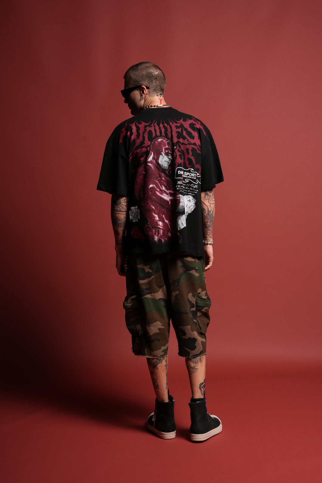 Dark Vigilante 1 Of 500 Premium Oversized Tee in Black
