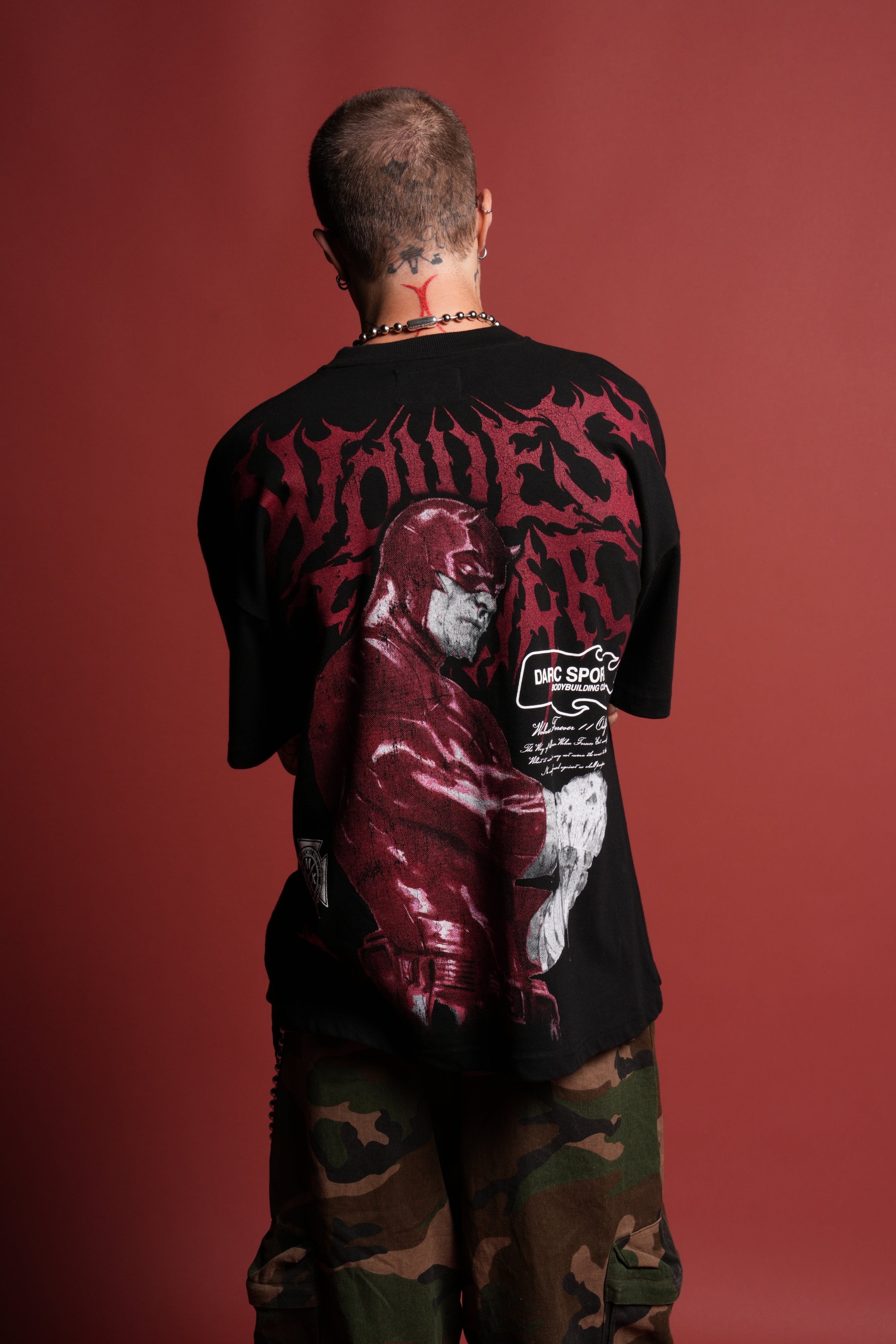 Dark Vigilante 1 Of 500 Premium Oversized Tee in Black