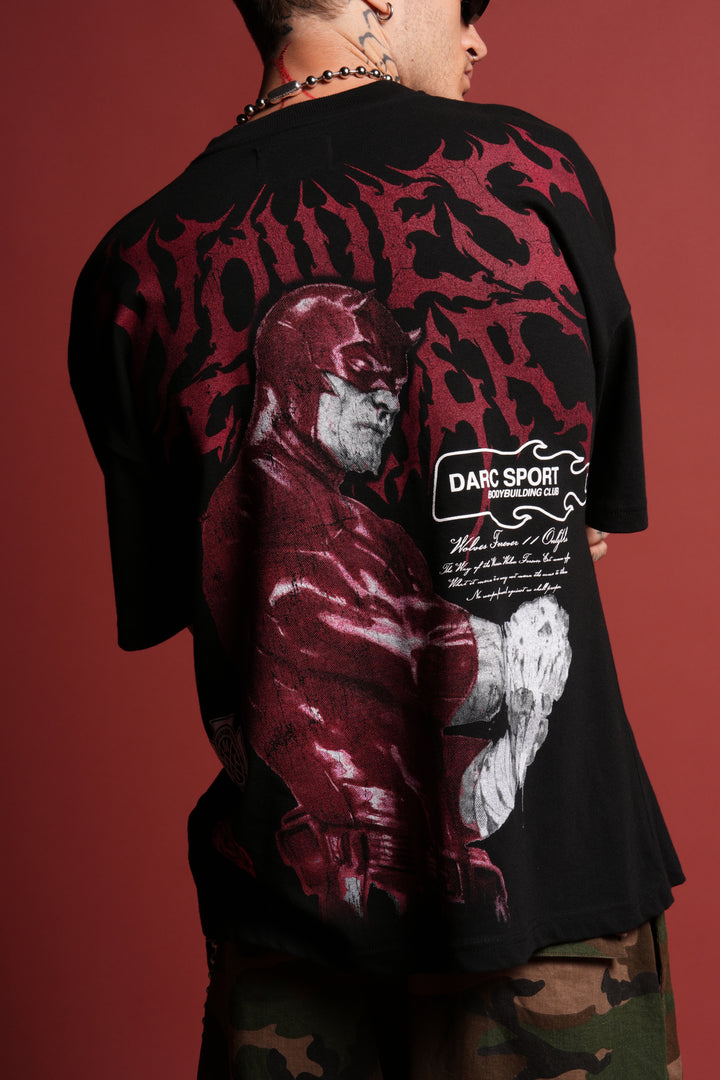 Dark Vigilante 1 Of 500 Premium Oversized Tee in Black