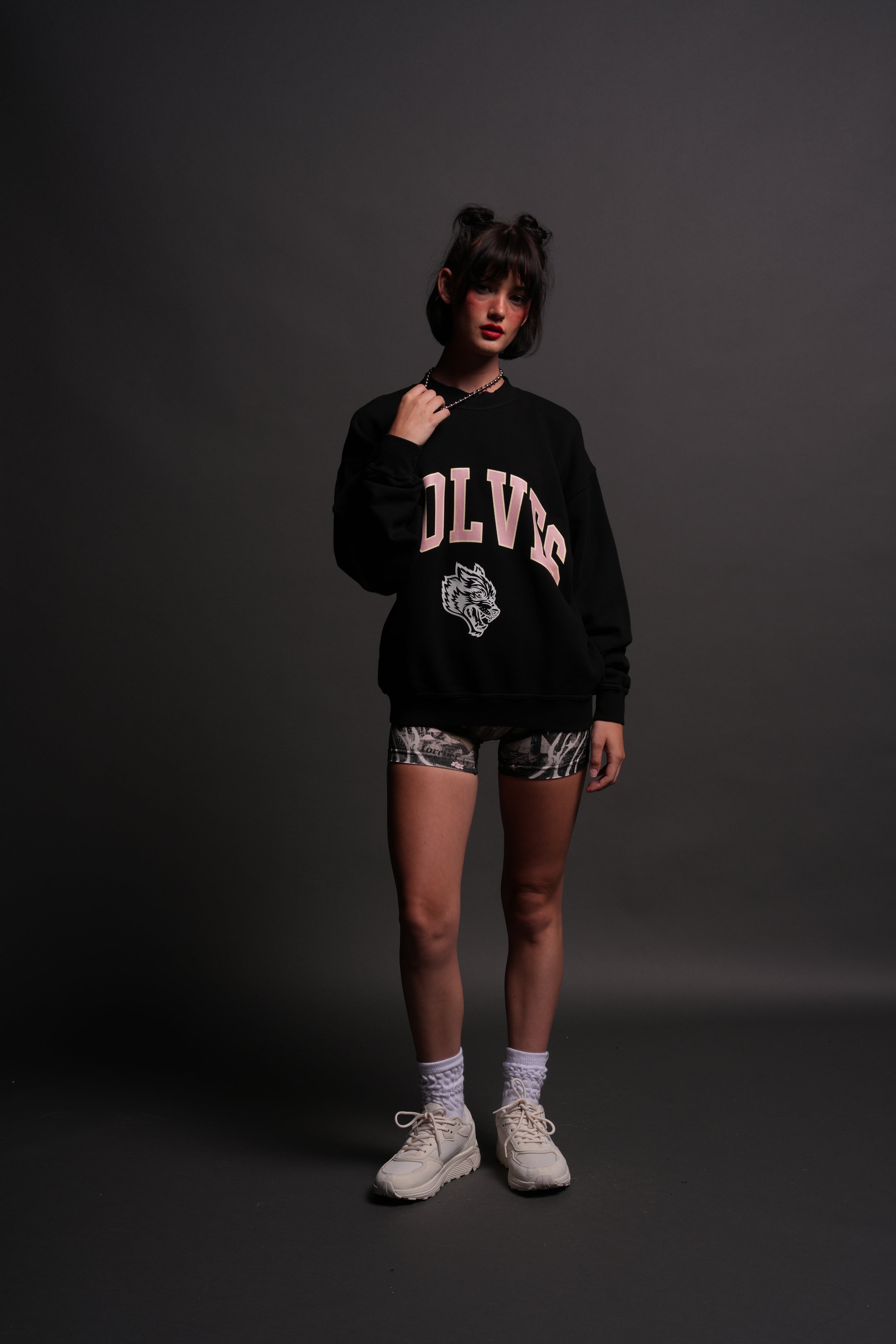 Loyalty London Crewneck in Black/Pink