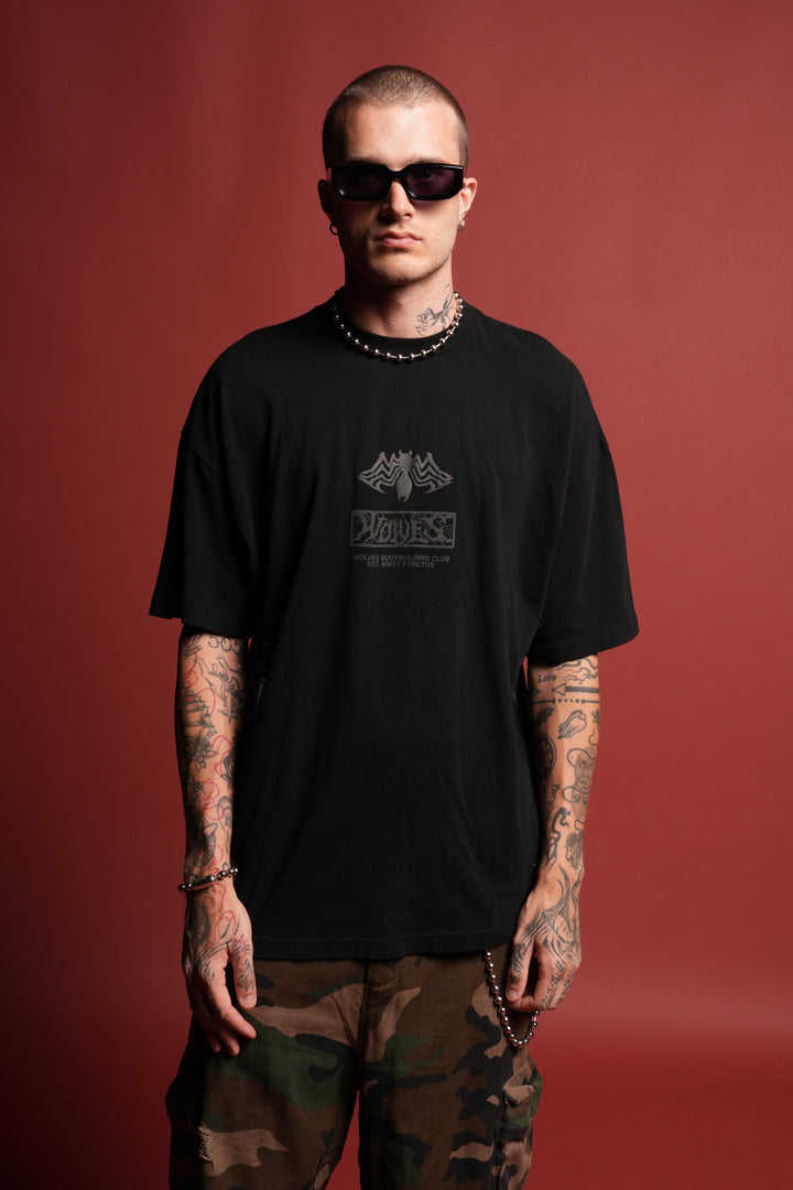 Venomous Side-By-Side Series Premium Oversized Tee in Black