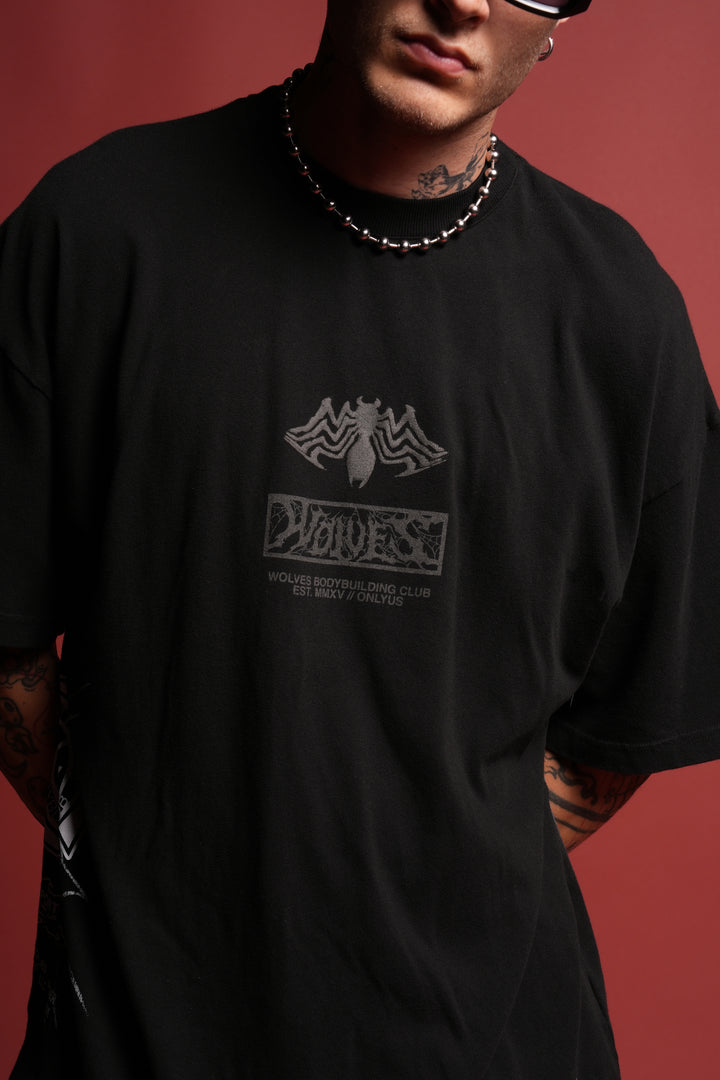 Venomous Side-By-Side Series Premium Oversized Tee in Black