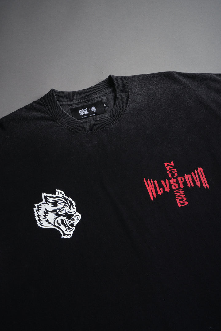 Born Darc Grunge Cut-Off Tee in Black