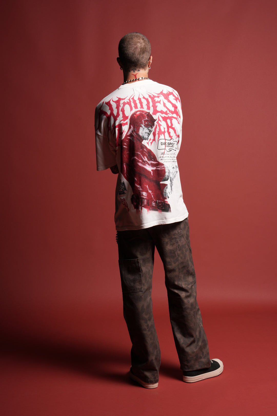Dark Vigilante 1 Of 500 Premium Oversized Tee in Cream