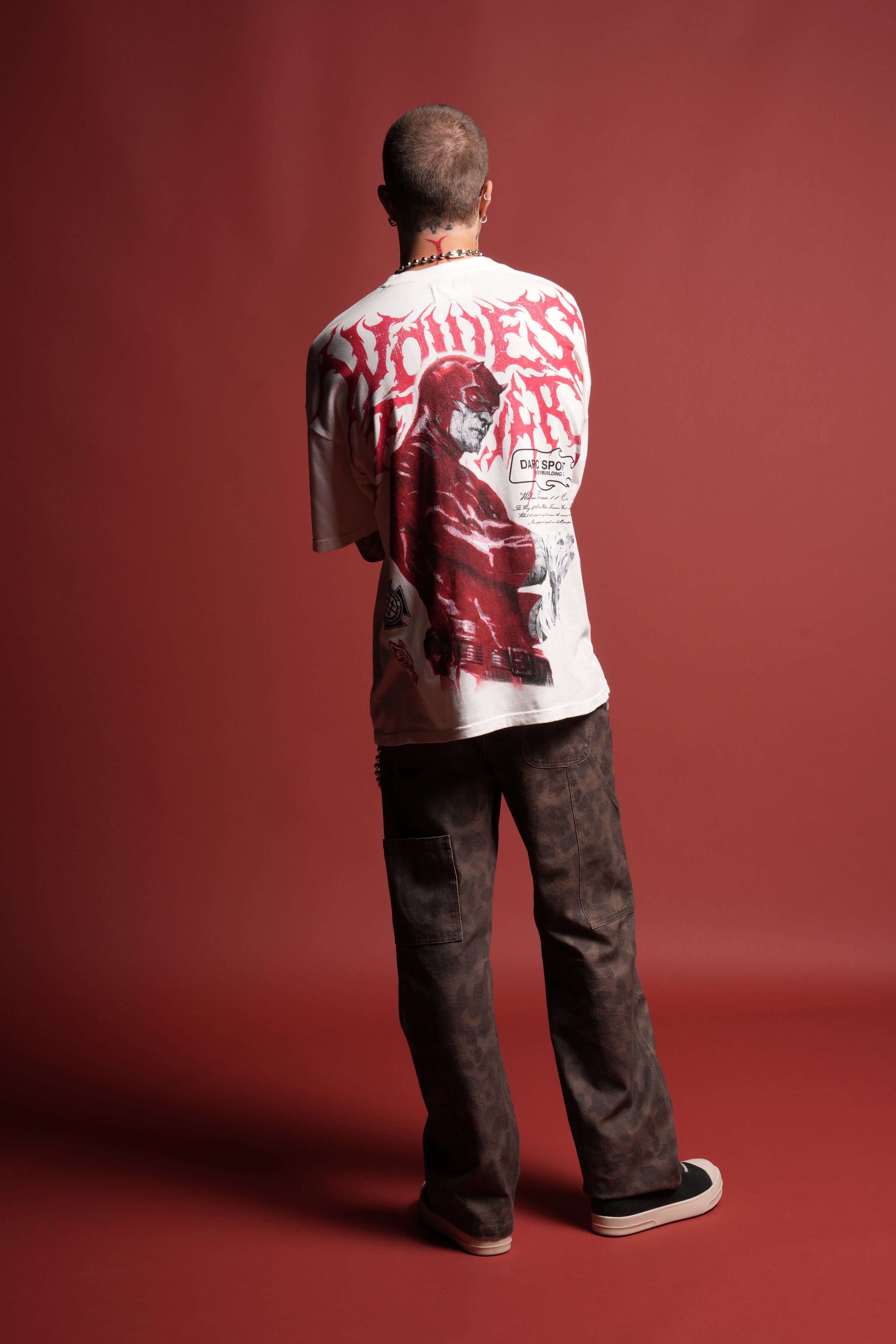 Dark Vigilante 1 Of 500 Premium Oversized Tee in Cream