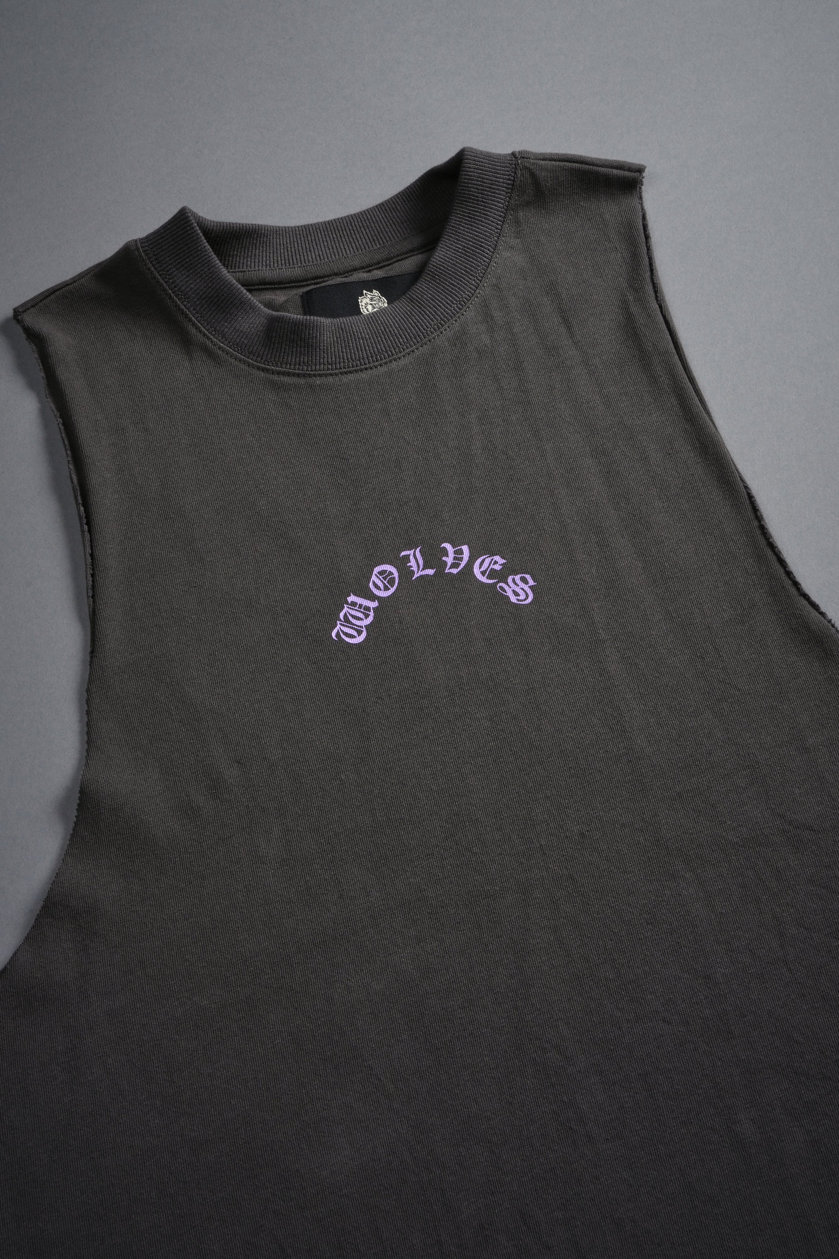 Wolves Never Back Down V2 Tommy Muscle Tee in Wolf Gray