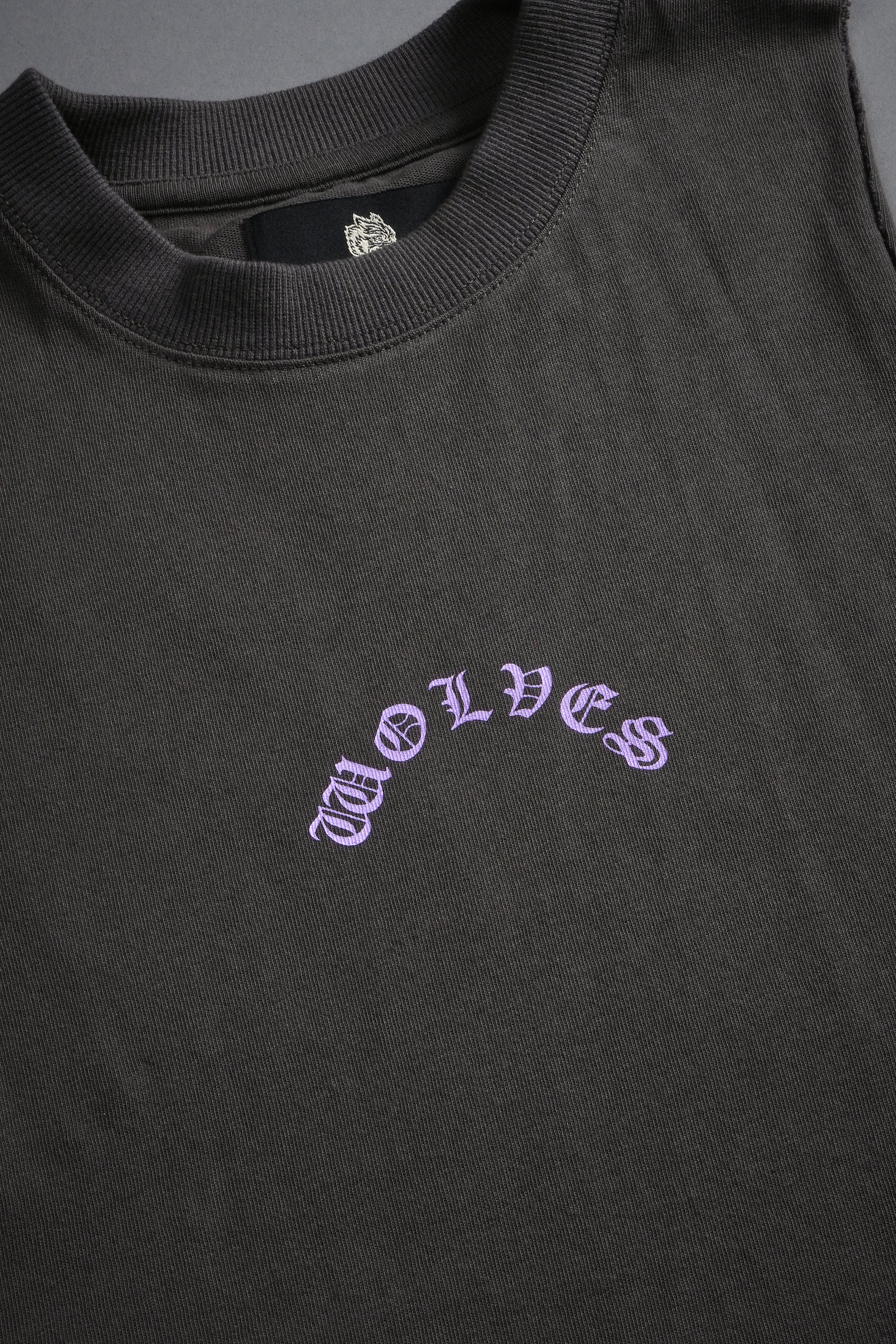 Wolves Never Back Down V2 Tommy Muscle Tee in Wolf Gray