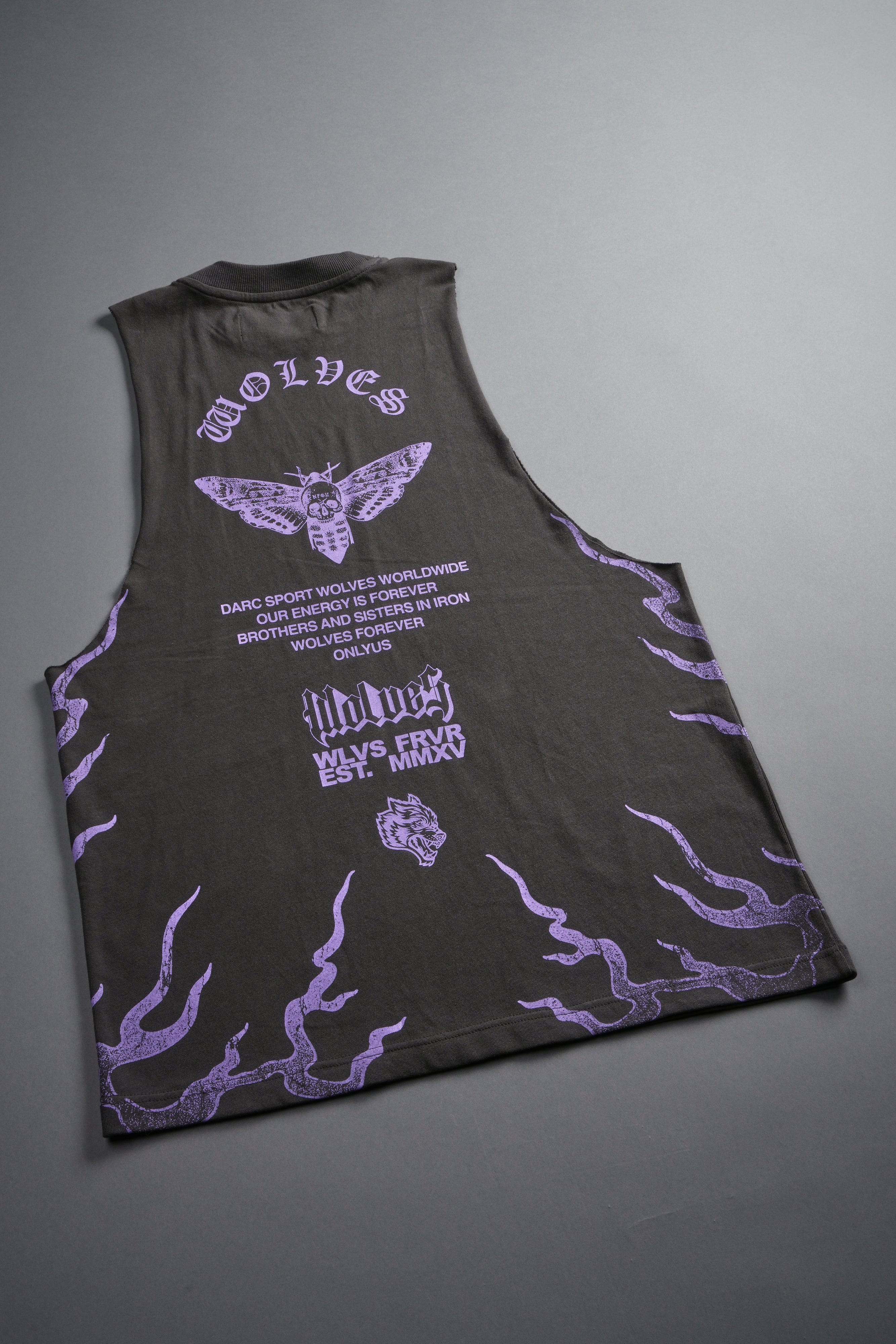 Wolves Never Back Down V2 Tommy Muscle Tee in Wolf Gray