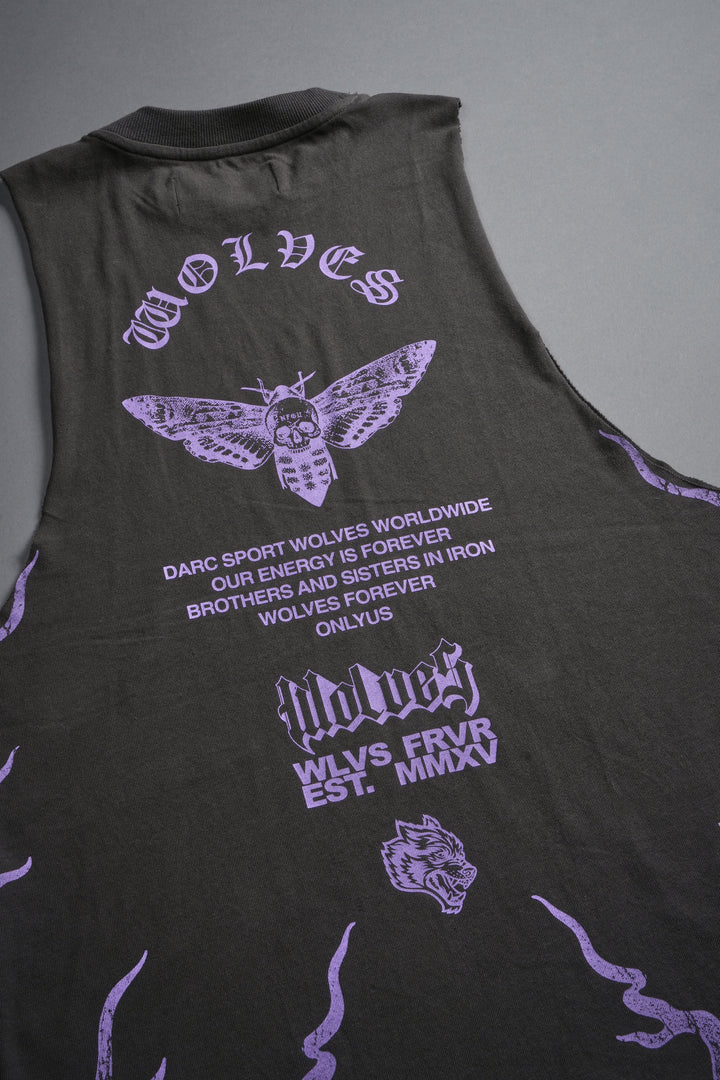 Wolves Never Back Down V2 Tommy Muscle Tee in Wolf Gray