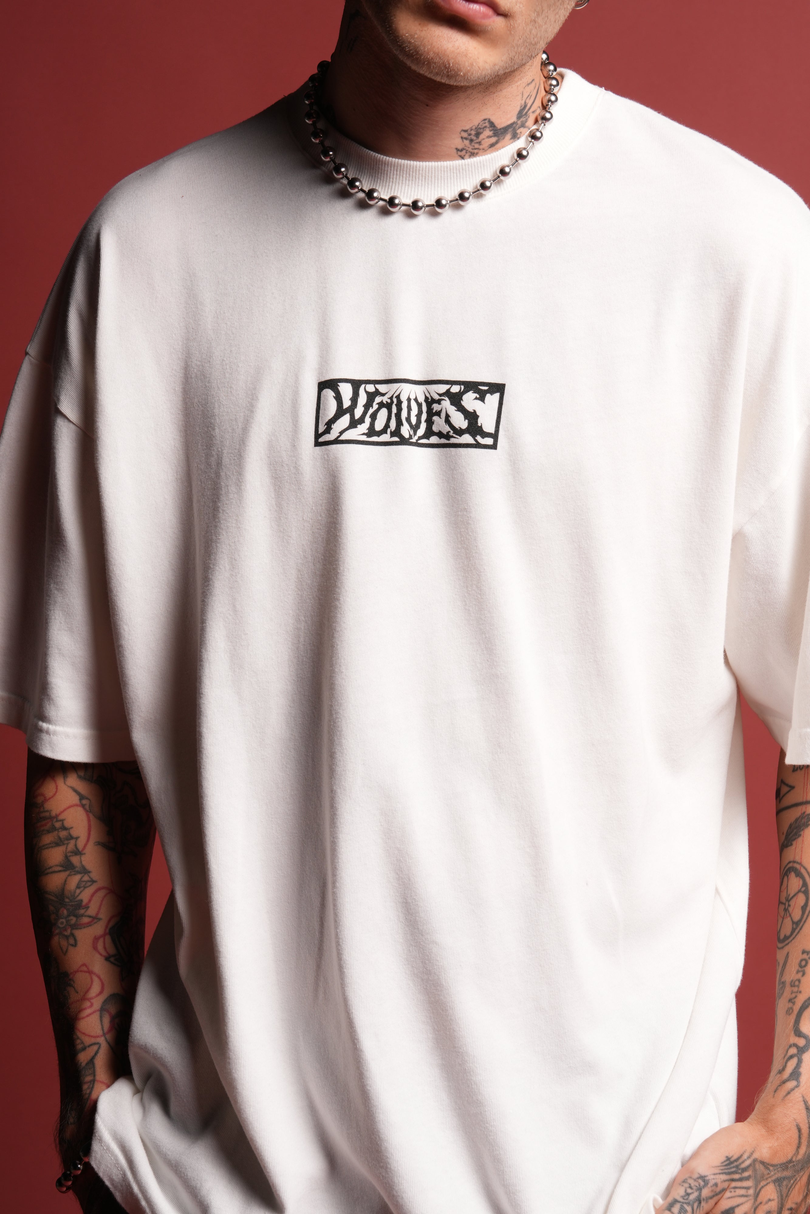 Dark Vigilante 1 Of 500 Premium Oversized Tee in Cream