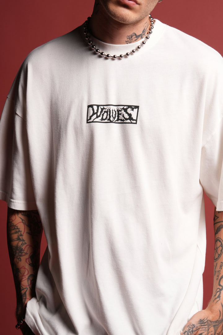 Dark Vigilante 1 Of 500 Premium Oversized Tee in Cream