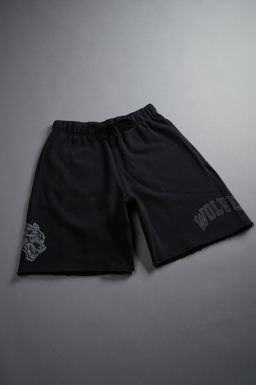 Loyalty Frvr Raw Hem Oversized Post Lounge Sweat Shorts in Black