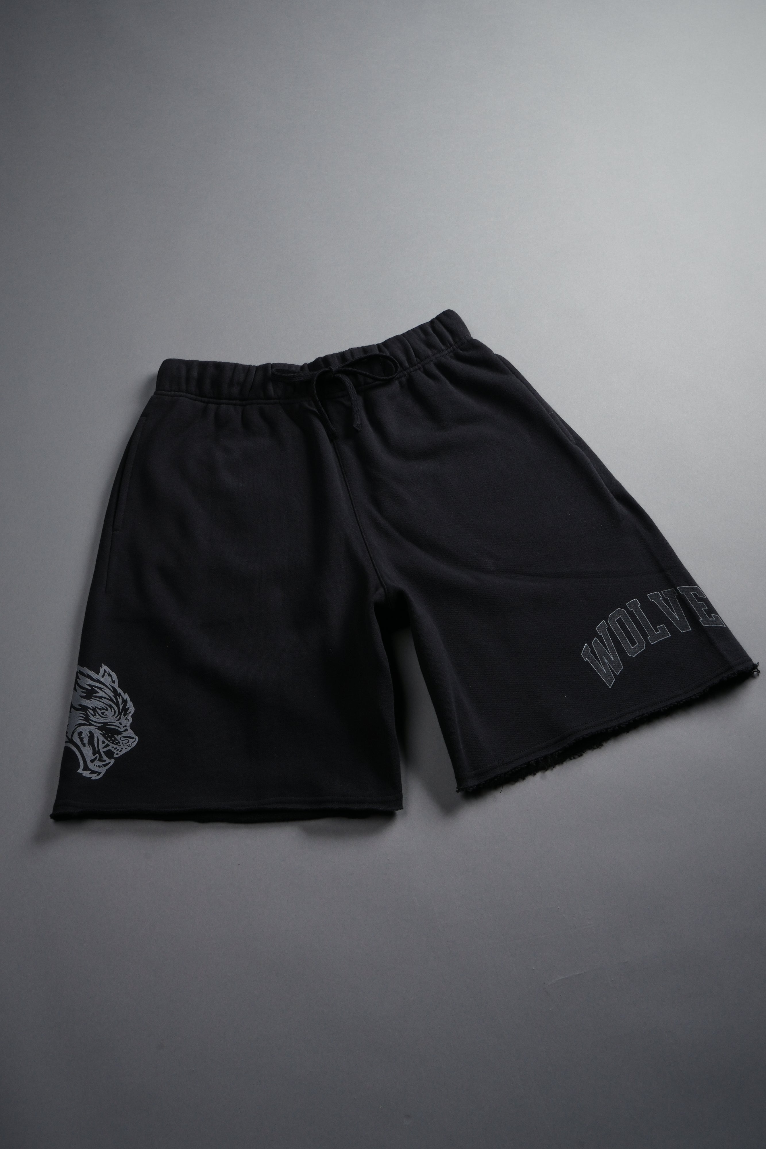 Loyalty Frvr Raw Hem Oversized Post Lounge Sweat Shorts in Black