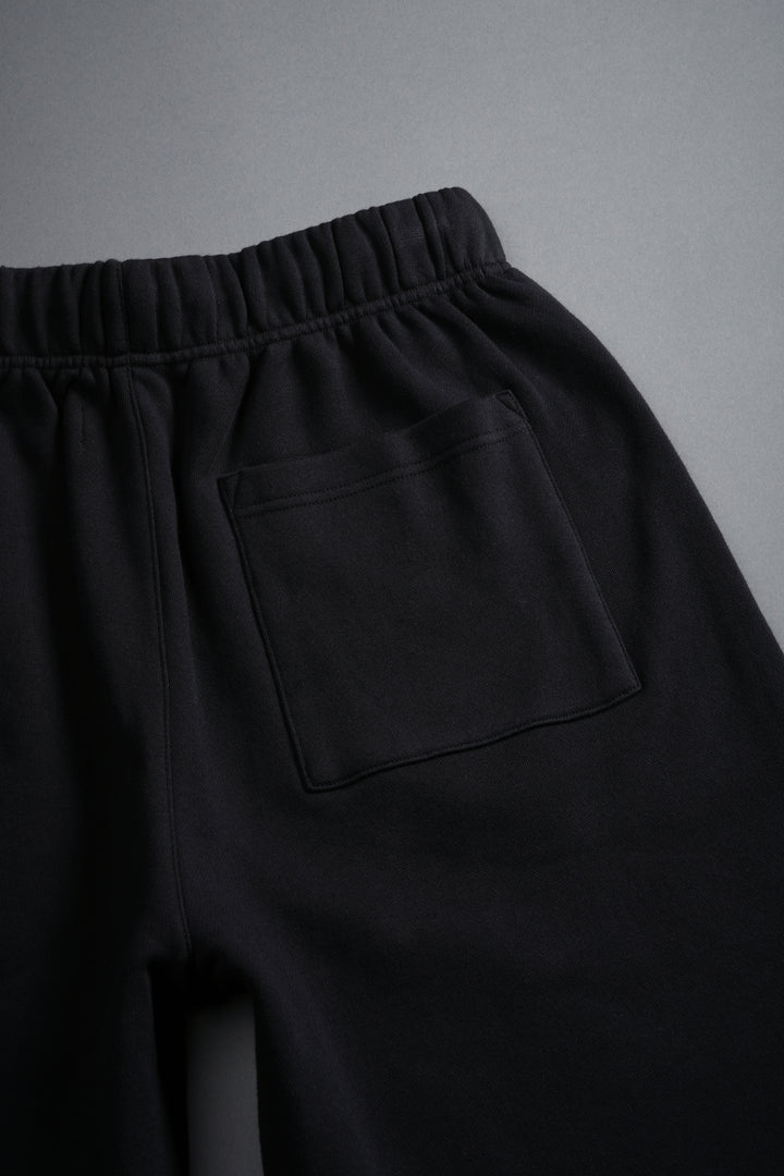 Loyalty Frvr Raw Hem Oversized Post Lounge Sweat Shorts in Black